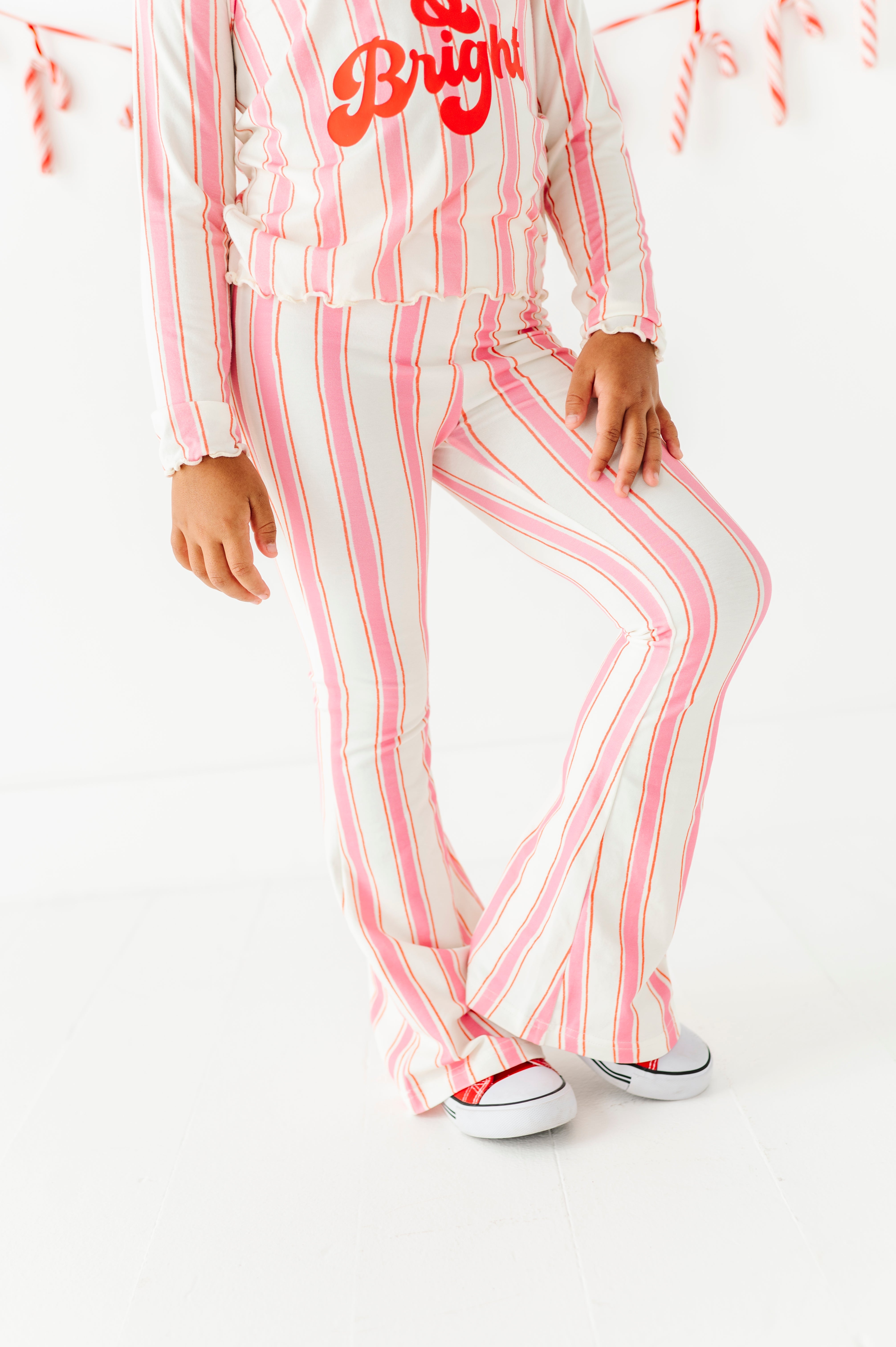 Pink Candy Cane Stripe Pants| FLARES