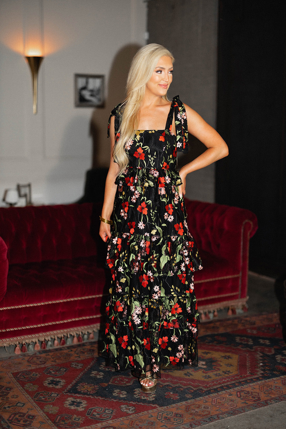 Edie Tie-Shoulder Maxi Dress - Lost In It - Bexa Boutique