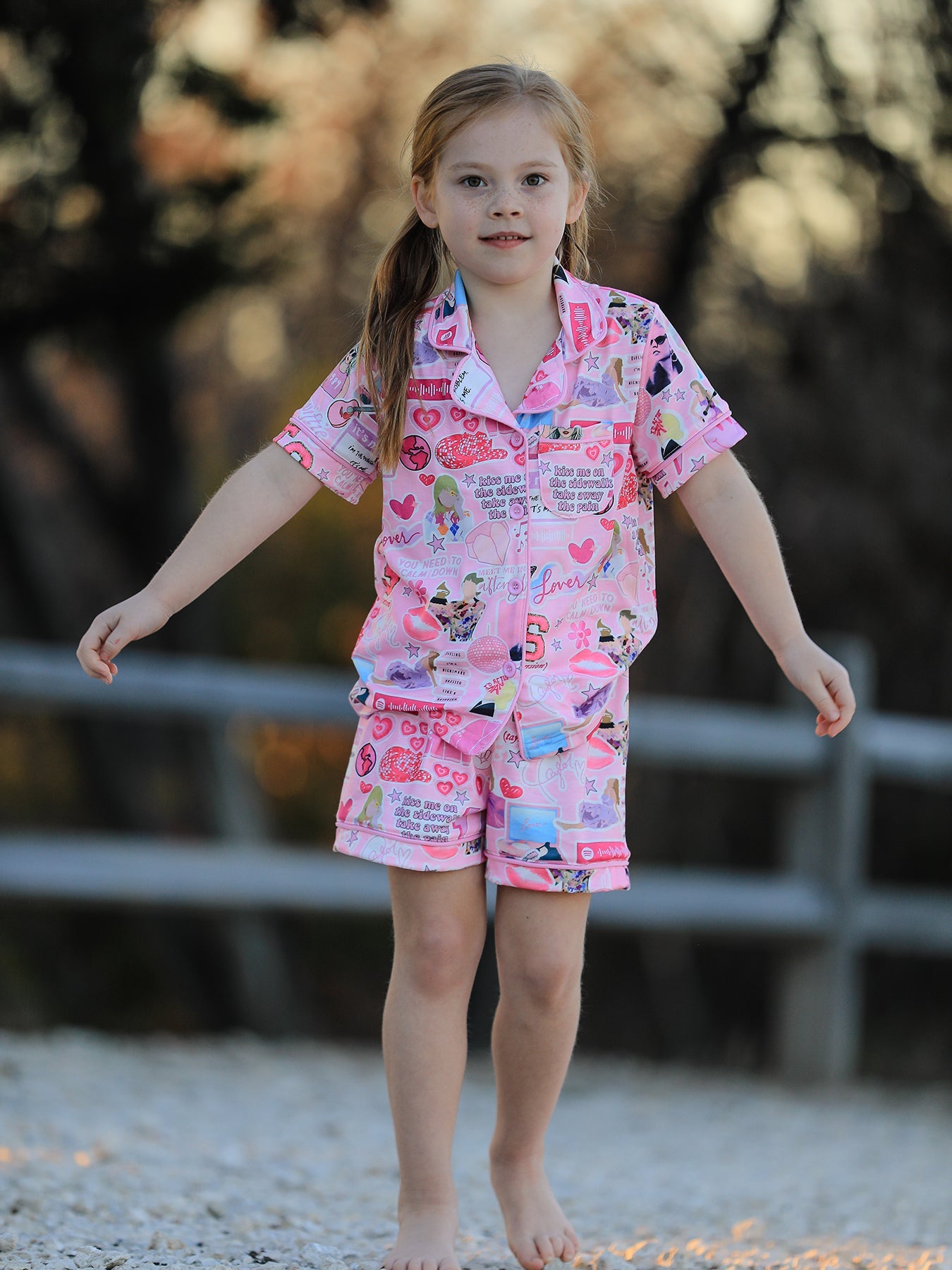 Pink TS Lapel Button Short Sleeve Shorts Pajama Set - Bexa Boutique