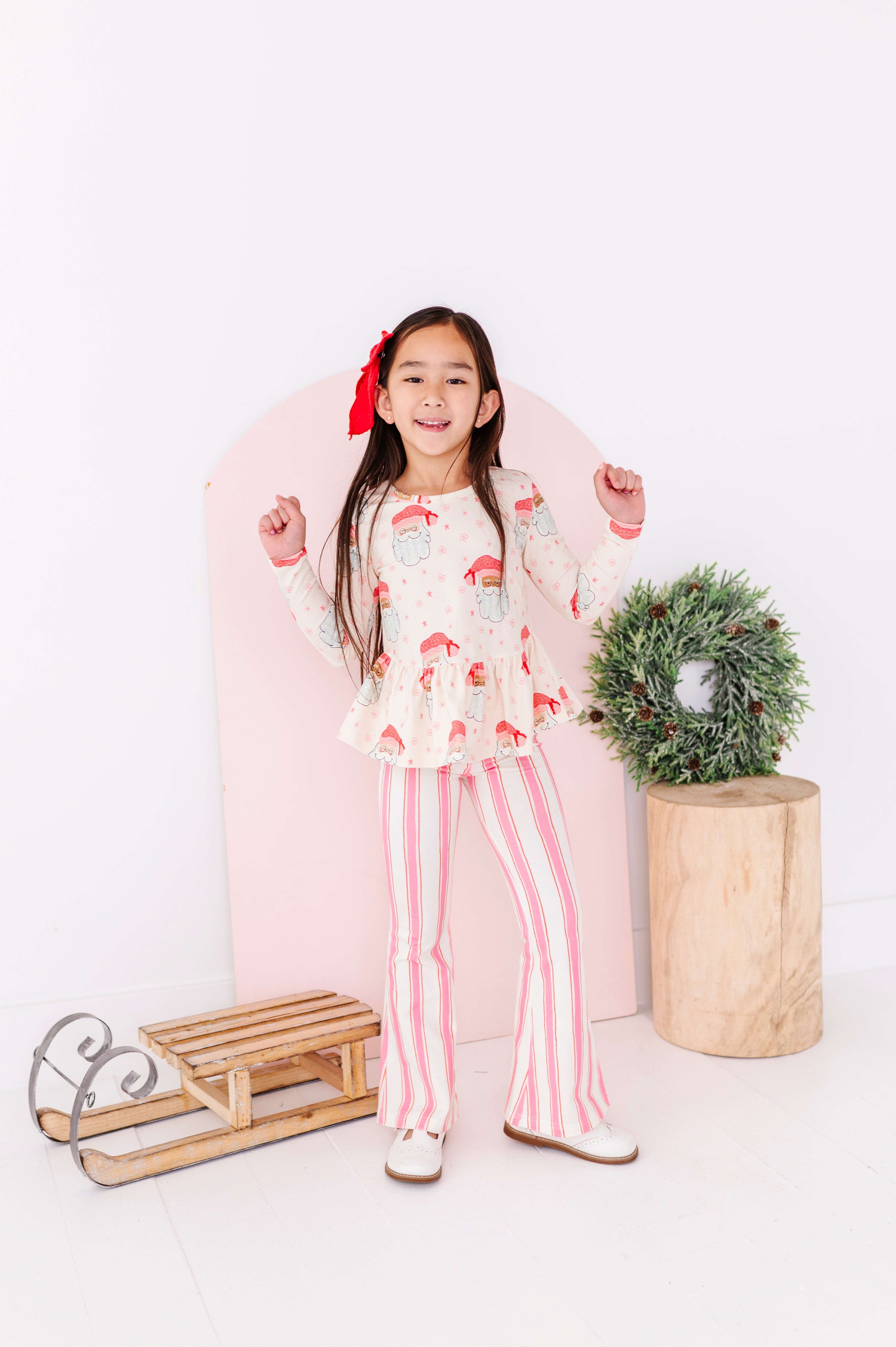 Pink Santas Top | PEPLUM