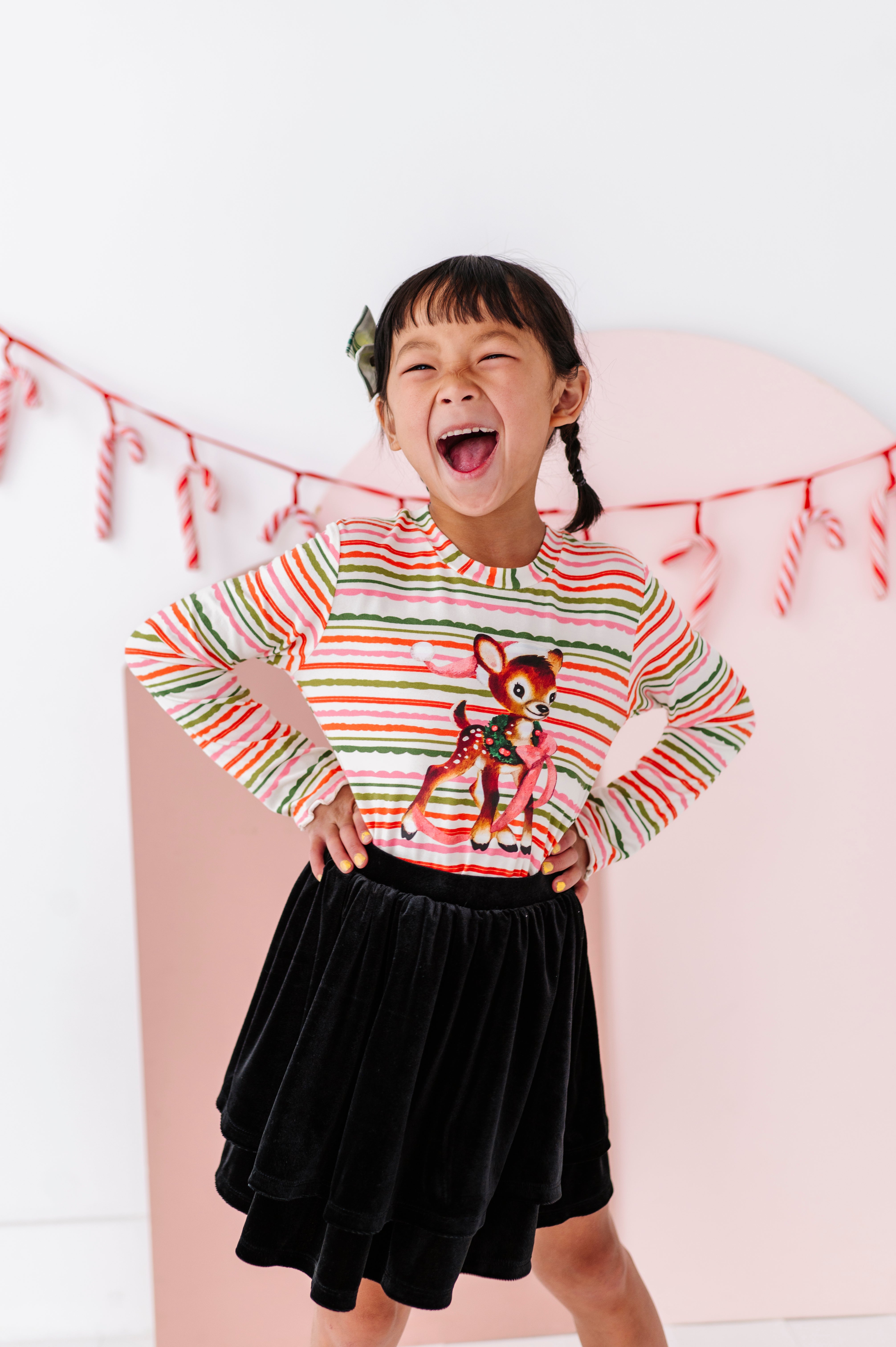 Vintage Reindeer Top| Bamboo Long Sleeve