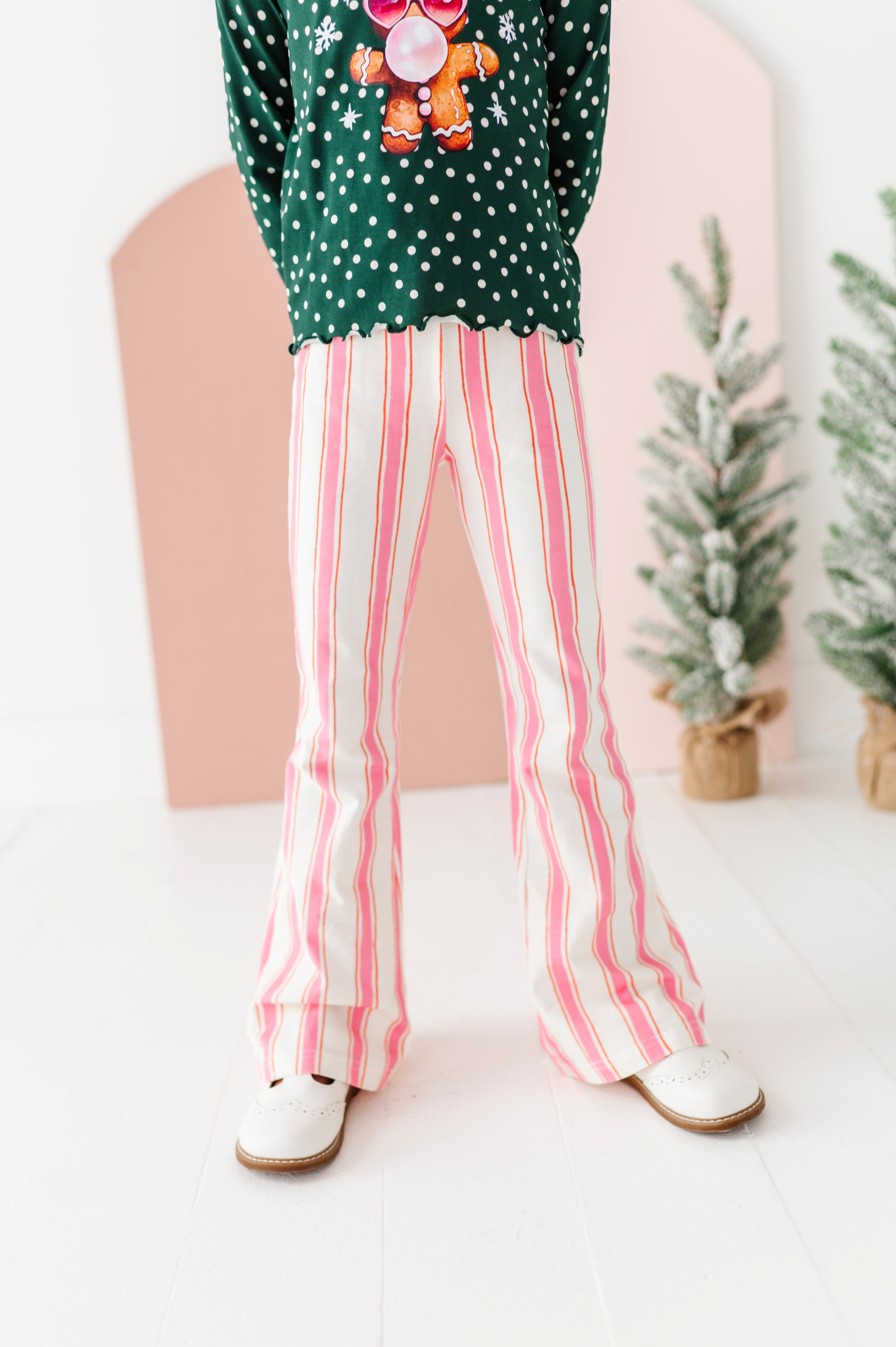 Pink Candy Cane Stripe Pants| FLARES