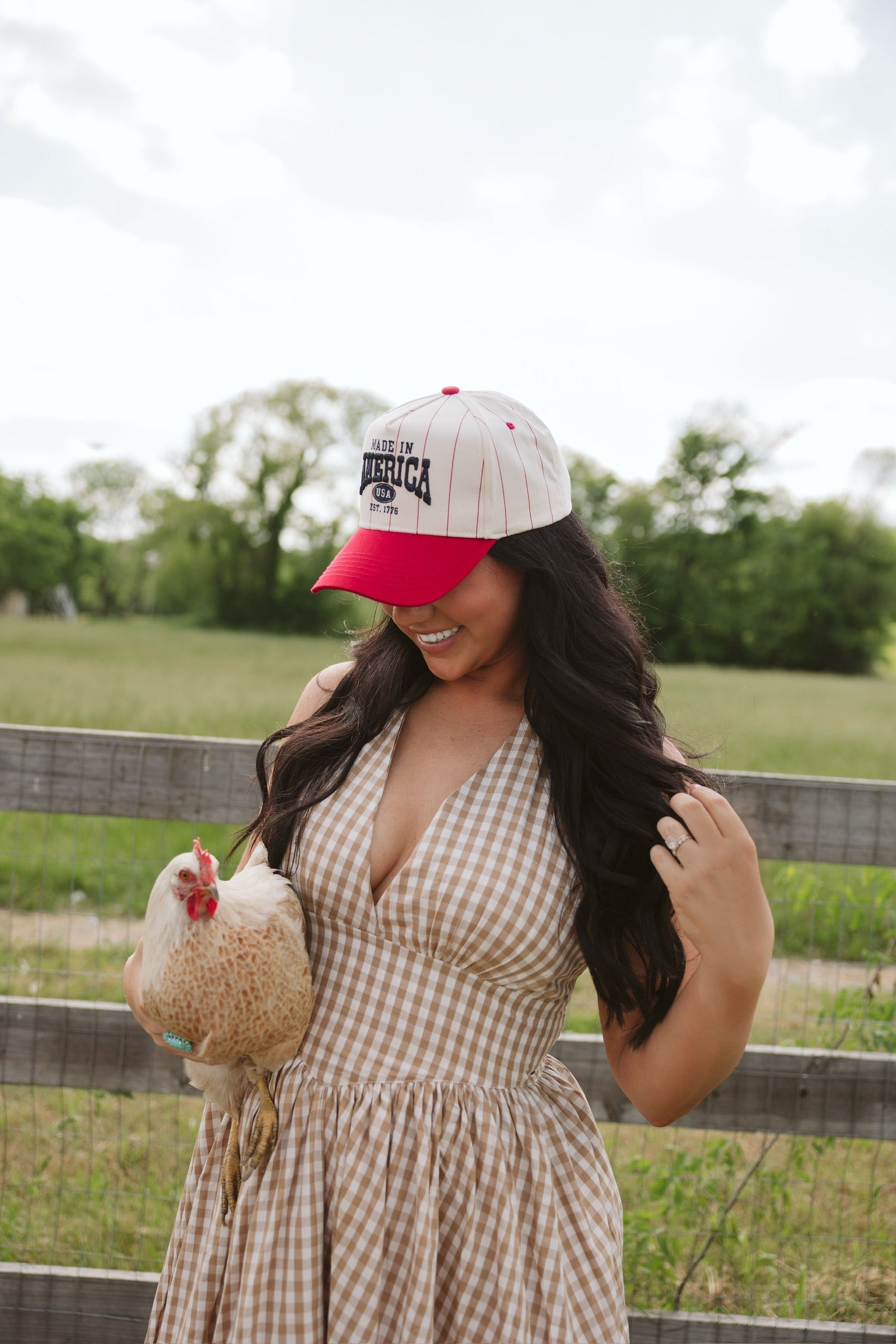 Made in America - Red Stripe Vintage Trucker Hat - Bexa Boutique