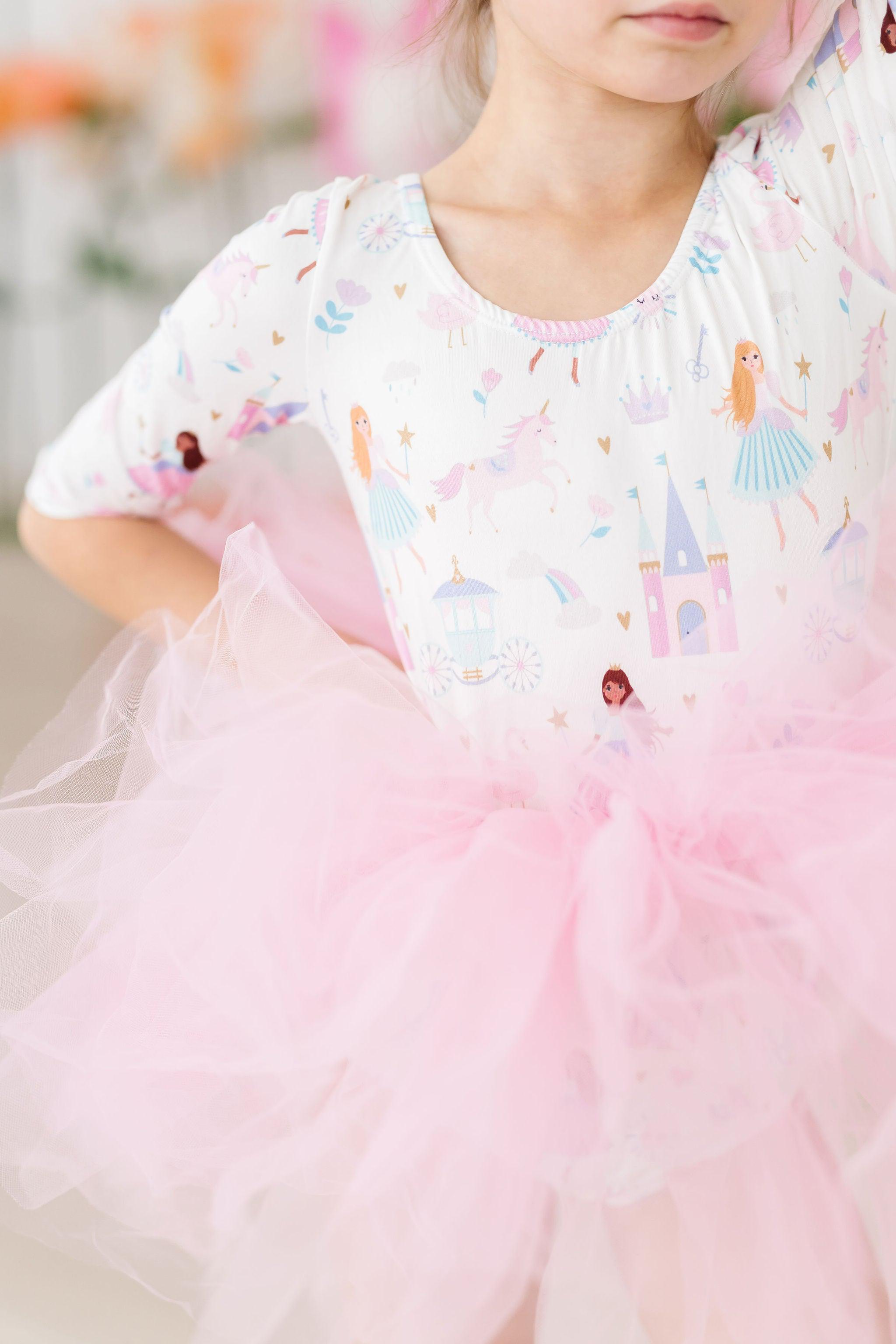 Fairy Princess 3/4 Sleeve Tutu Leotard - Bexa Boutique