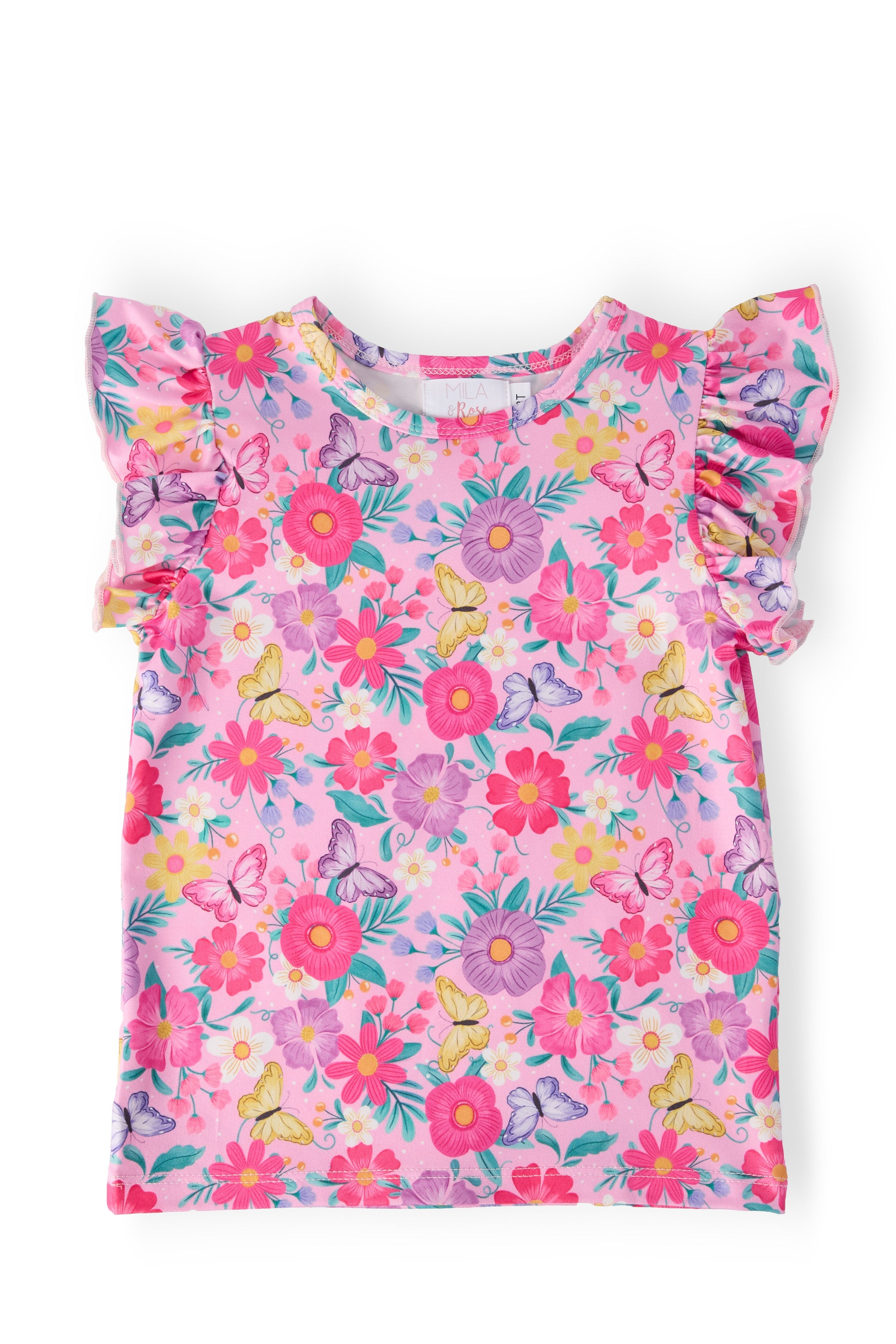 Fluttering Garden S/S Ruffle Tee - Bexa Boutique