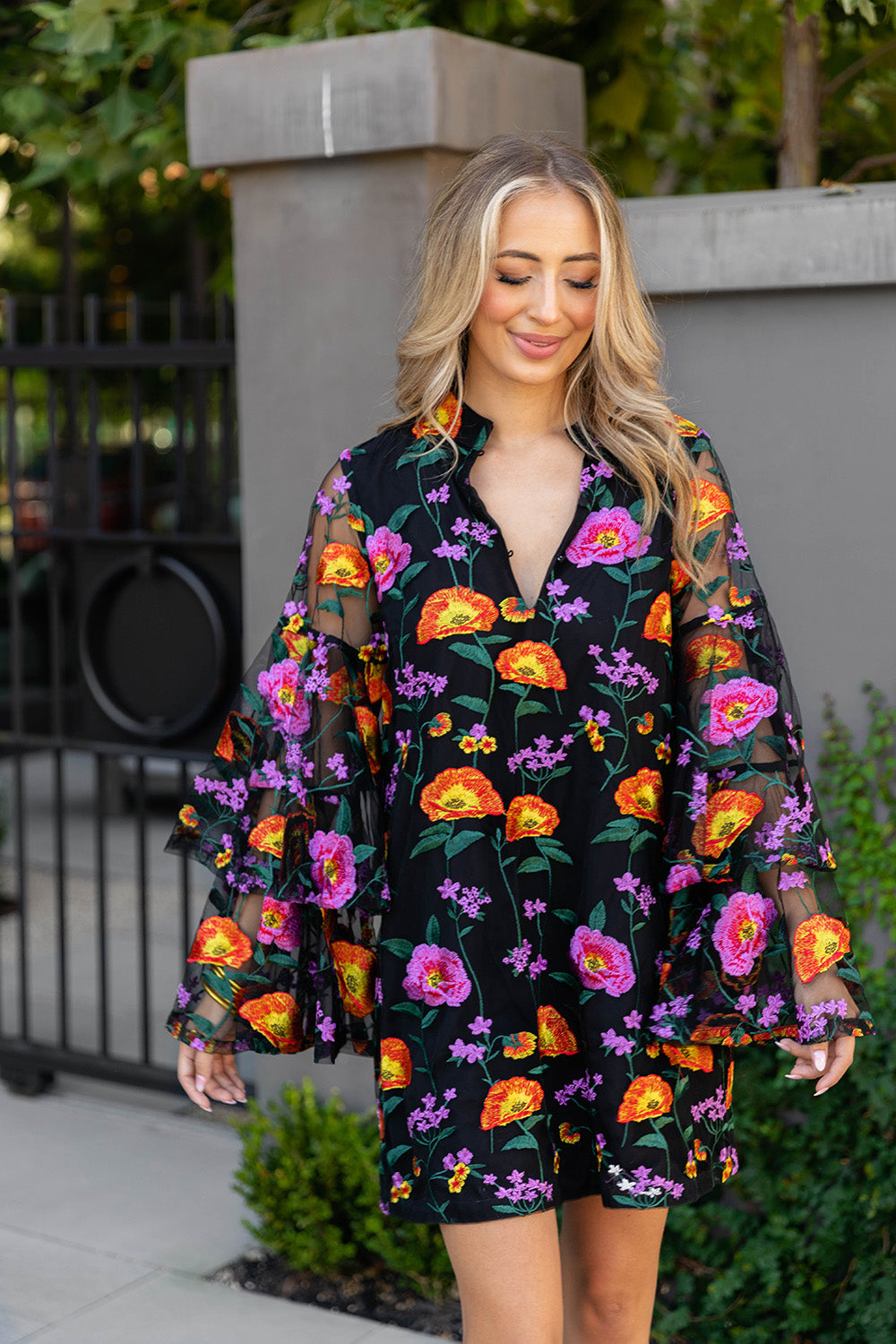 Gayle Long Sleeve Mini Dress - Westwind - Bexa Boutique