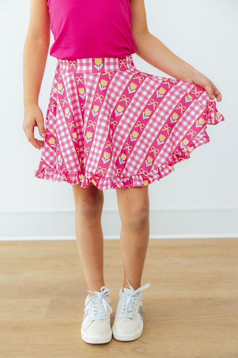 I Love You Tulip Much Ruffle Twirl Skort - Bexa Boutique