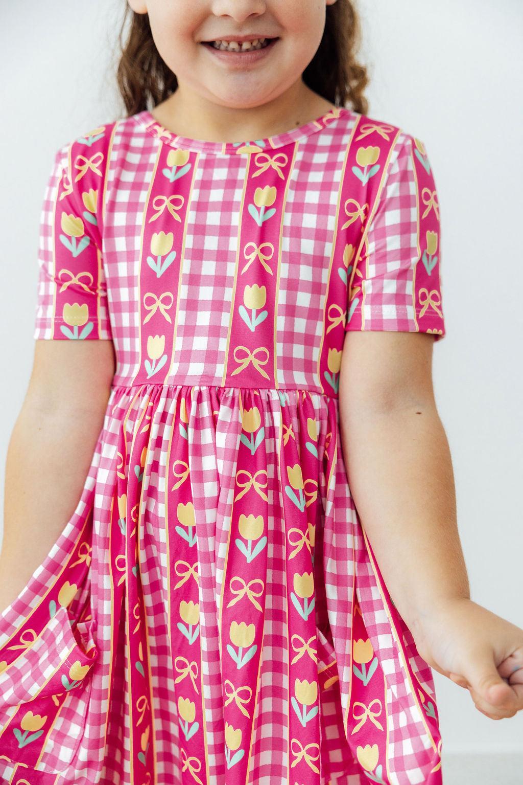 I Love You Tulip Much S/S Pocket Twirl Dress - Bexa Boutique