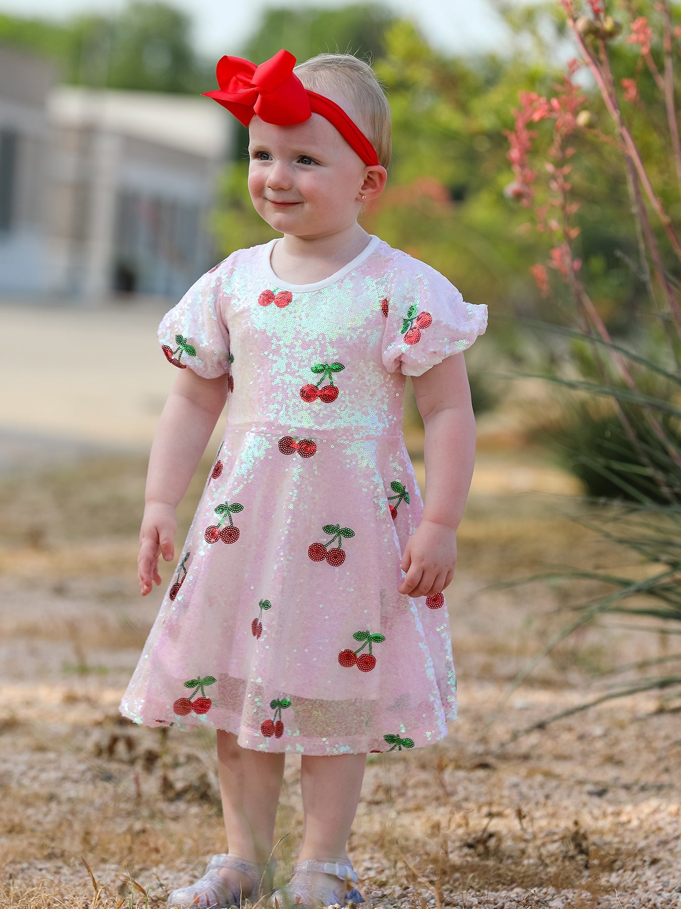 Sweet Cherry Sequins Cute Dress - Bexa Boutique
