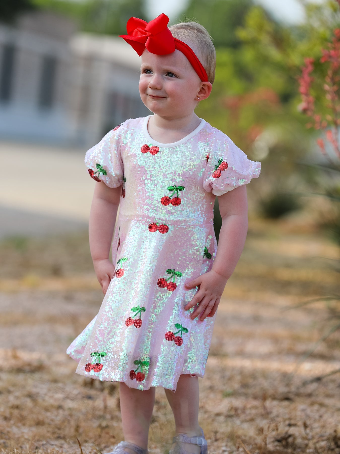 Sweet Cherry Sequins Cute Dress - Bexa Boutique