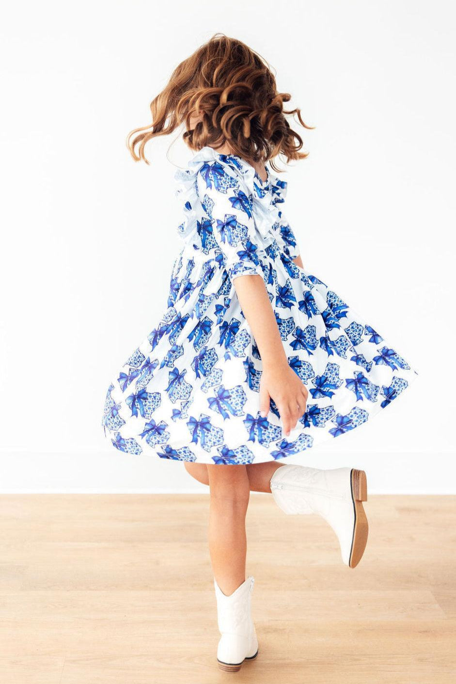 Lone Star 3/4 Sleeve Ruffle Twirl Dress - Bexa Boutique