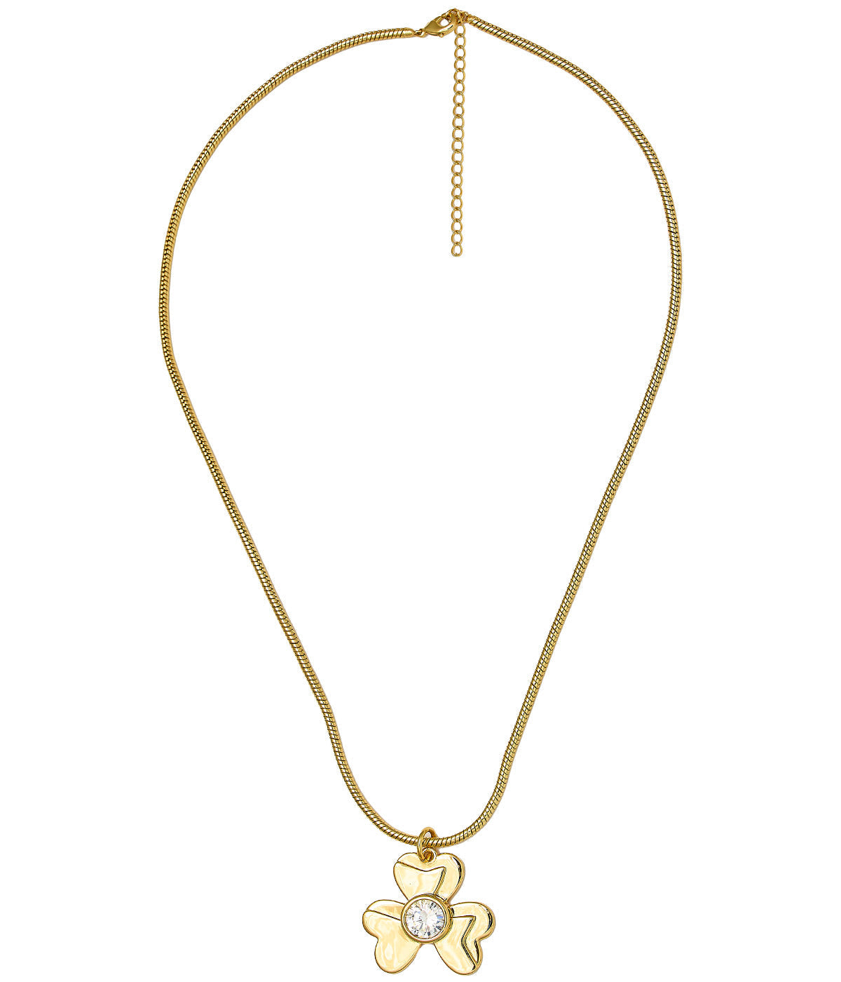 Brady Clover Bezel - Snake Chain - 18k Plated Necklace - Bexa Boutique