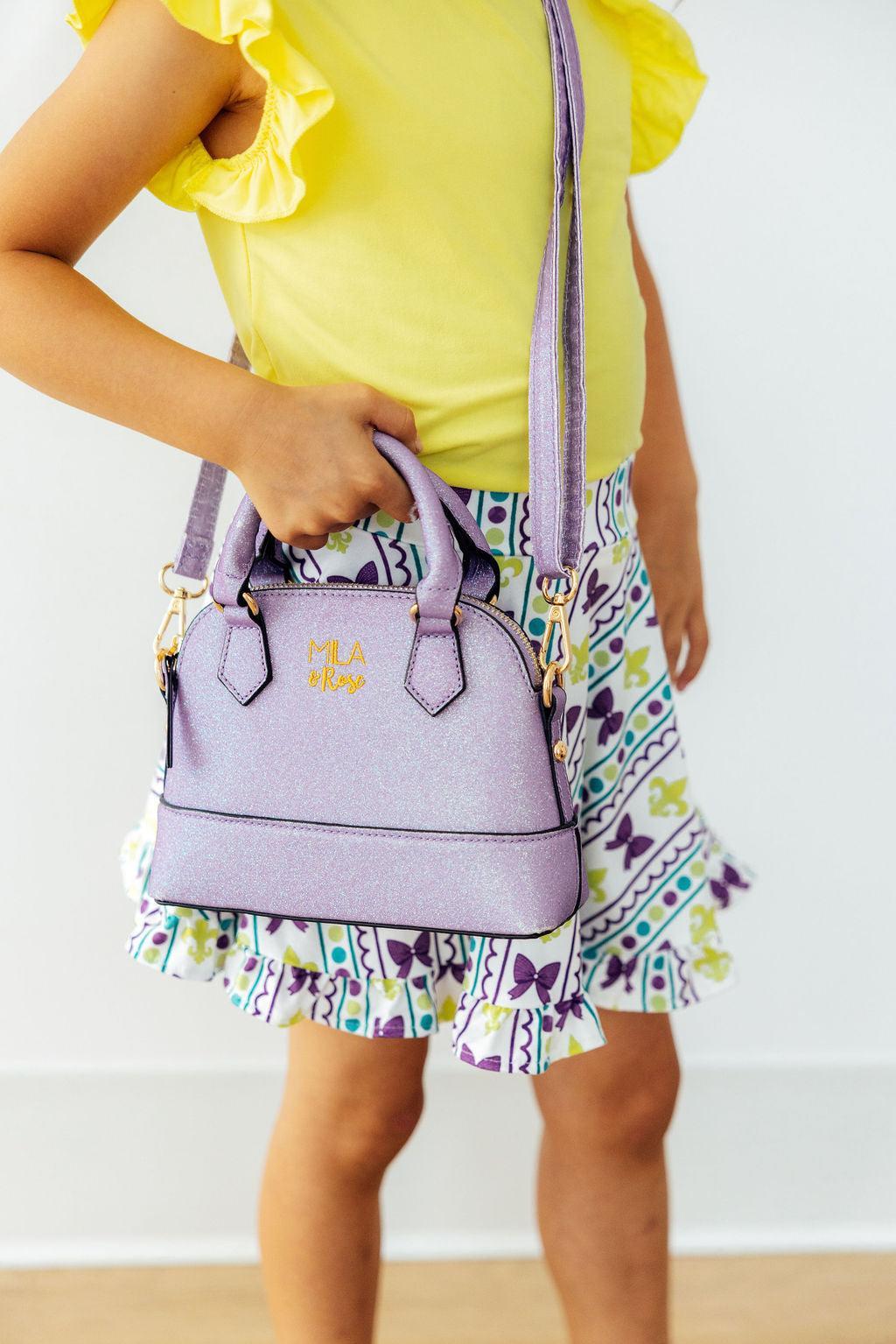 Lavender Glitter Girl's Crossbody Purse - Bexa Boutique