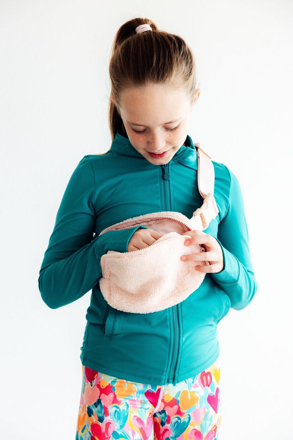 Light Pink Fleece Belt Bag - Bexa Boutique