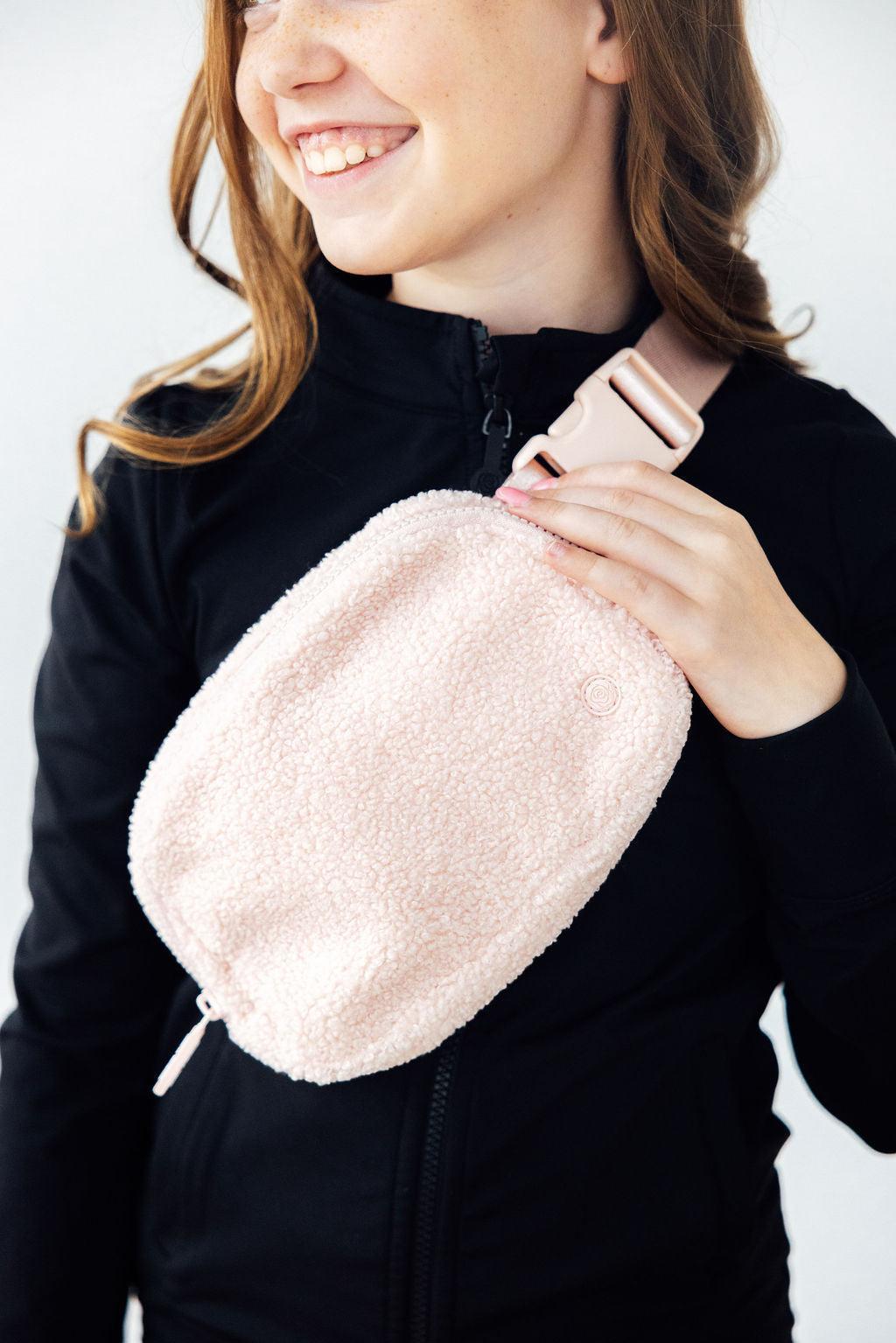 Light Pink Fleece Belt Bag - Bexa Boutique