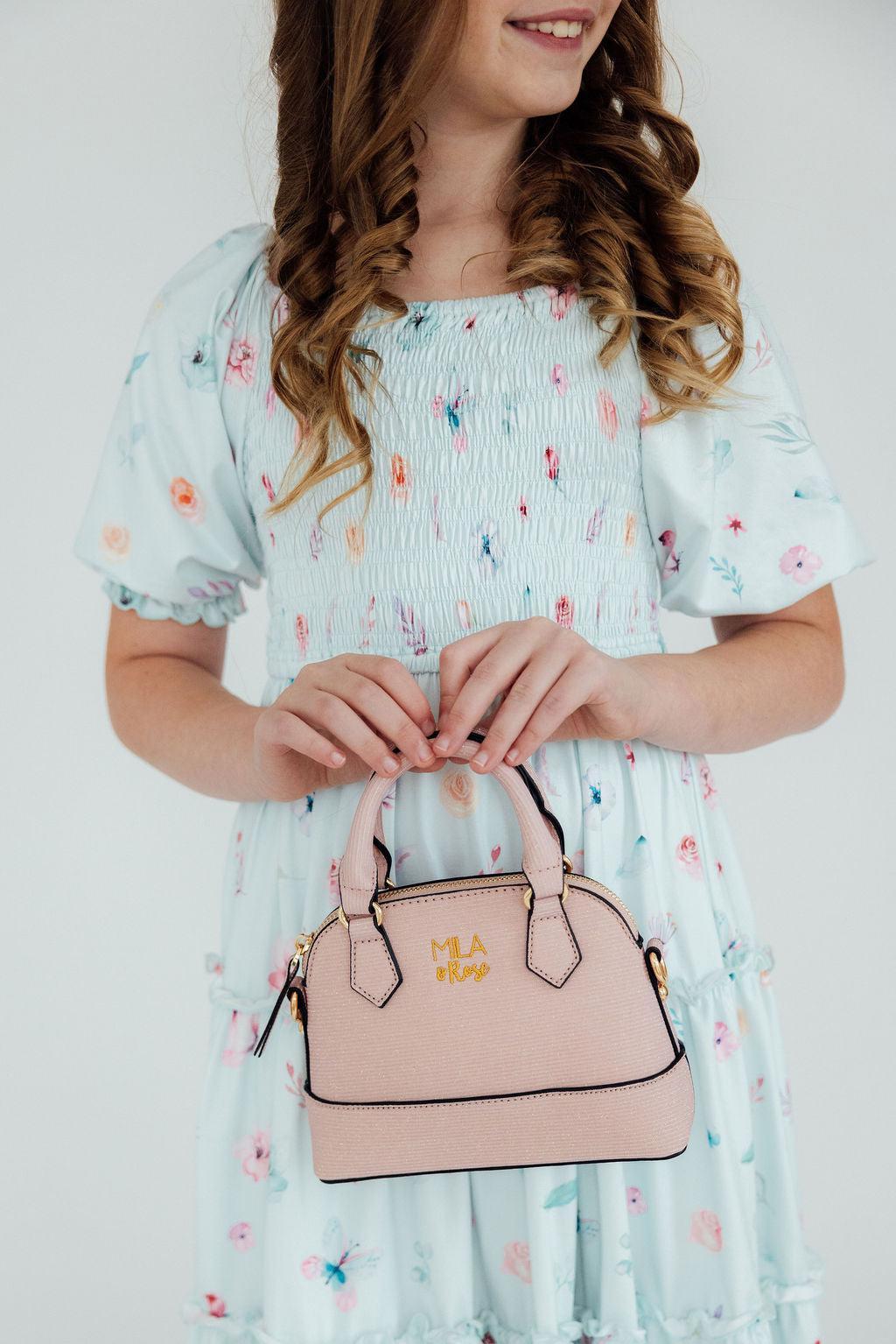 Light Pink Shimmer Girl's Crossbody Purse - Bexa Boutique