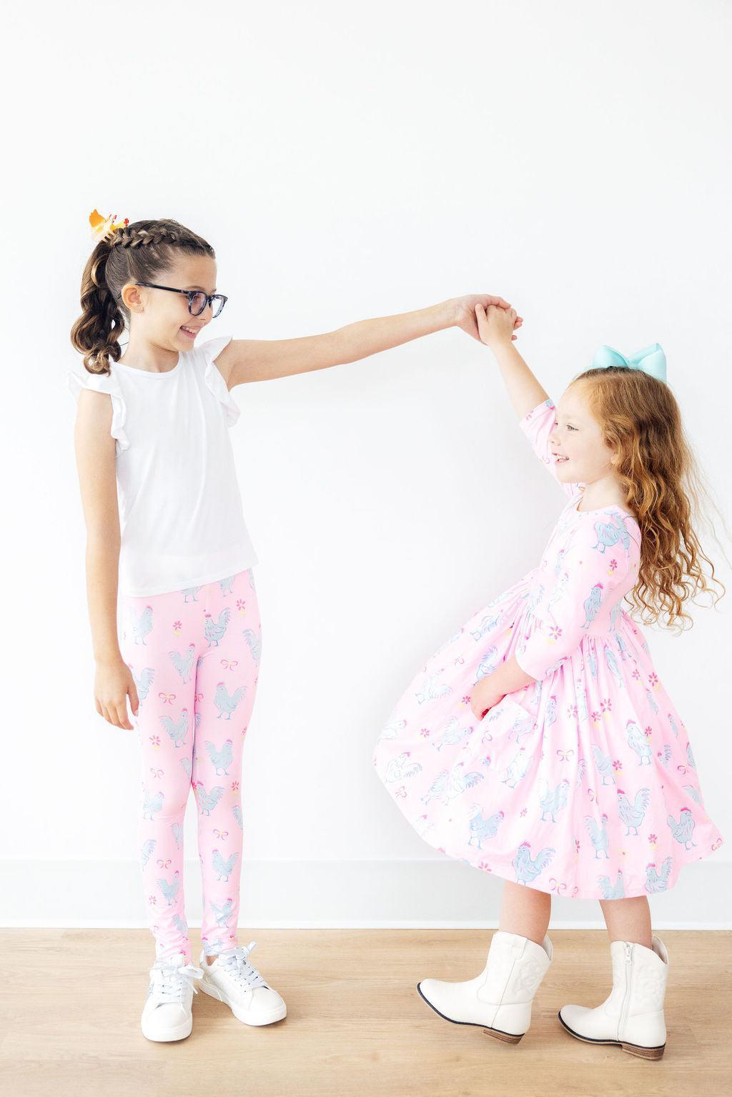 Little Miss Chickie 3/4 Sleeve Pocket Twirl Dress - Bexa Boutique