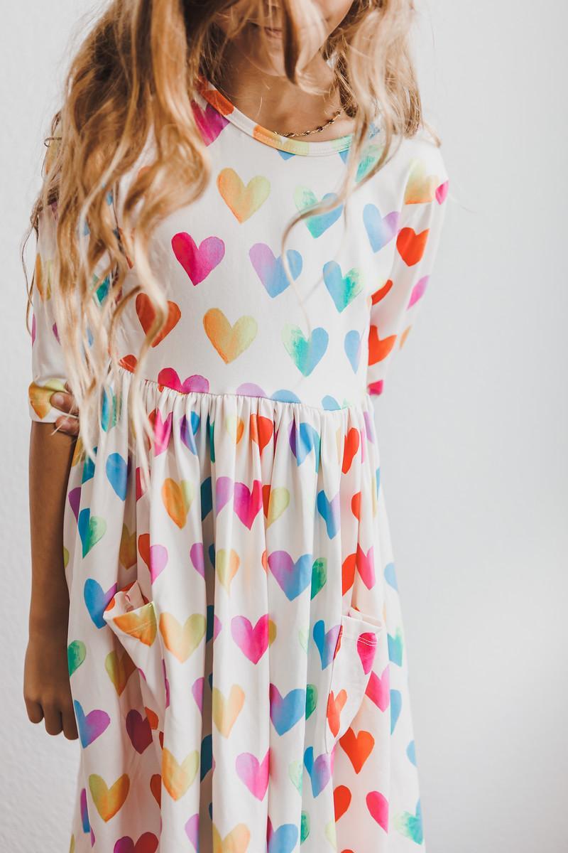 Lotta Love 3/4 Sleeve Pocket Twirl Dress - Bexa Boutique