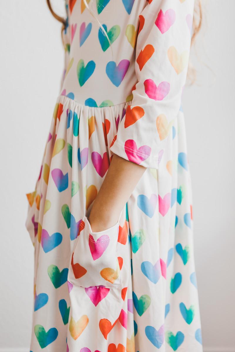 Lotta Love 3/4 Sleeve Pocket Twirl Dress - Bexa Boutique