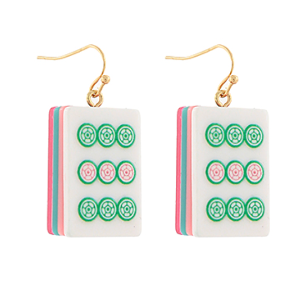 Mahjong Tile Earrings - Dot - Bexa Boutique