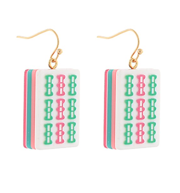 Mahjong Tile Earrings - Bam - Bexa Boutique