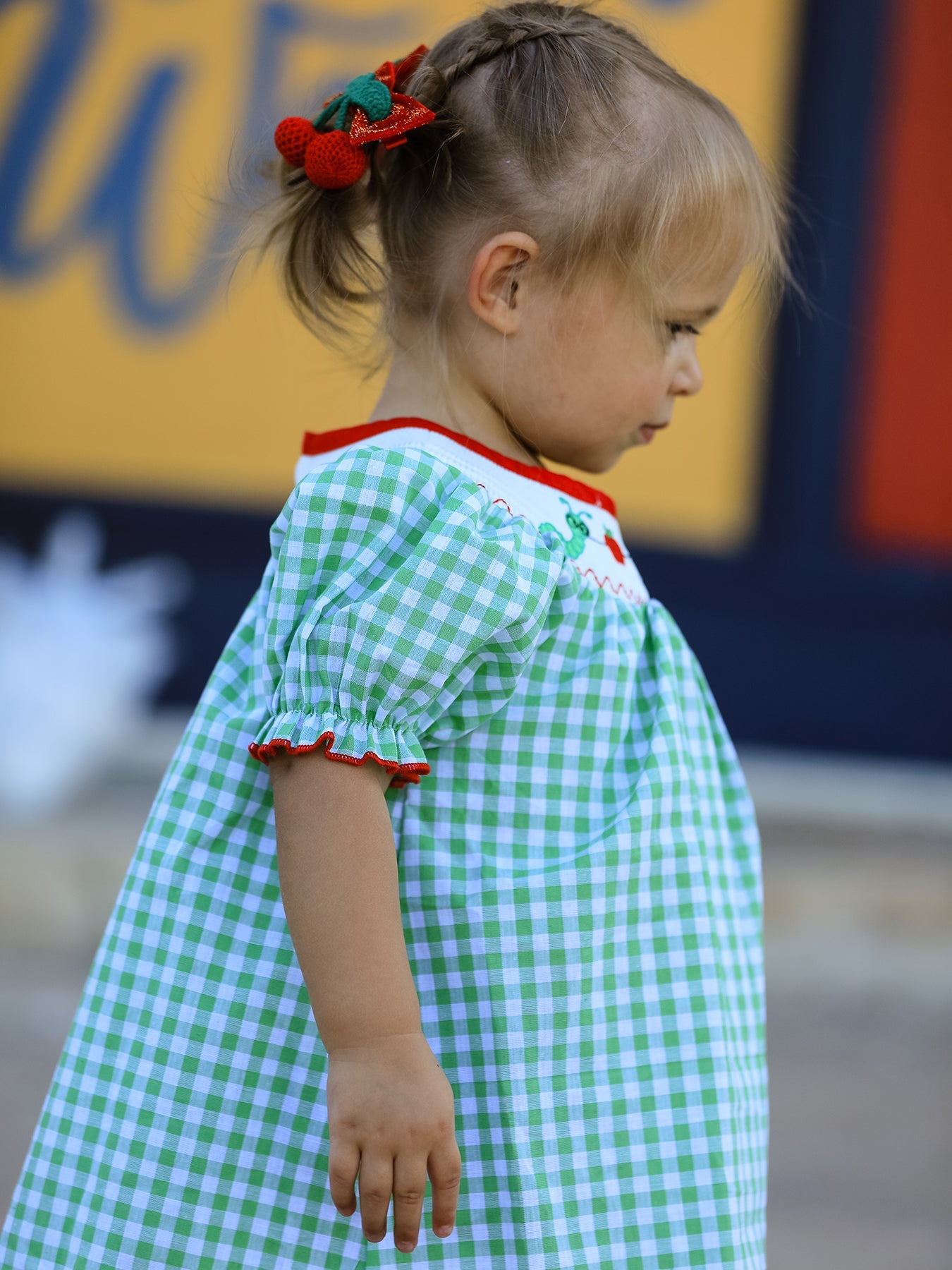 Back To School Girls Green Plaid Smocking Dress - Bexa Boutique