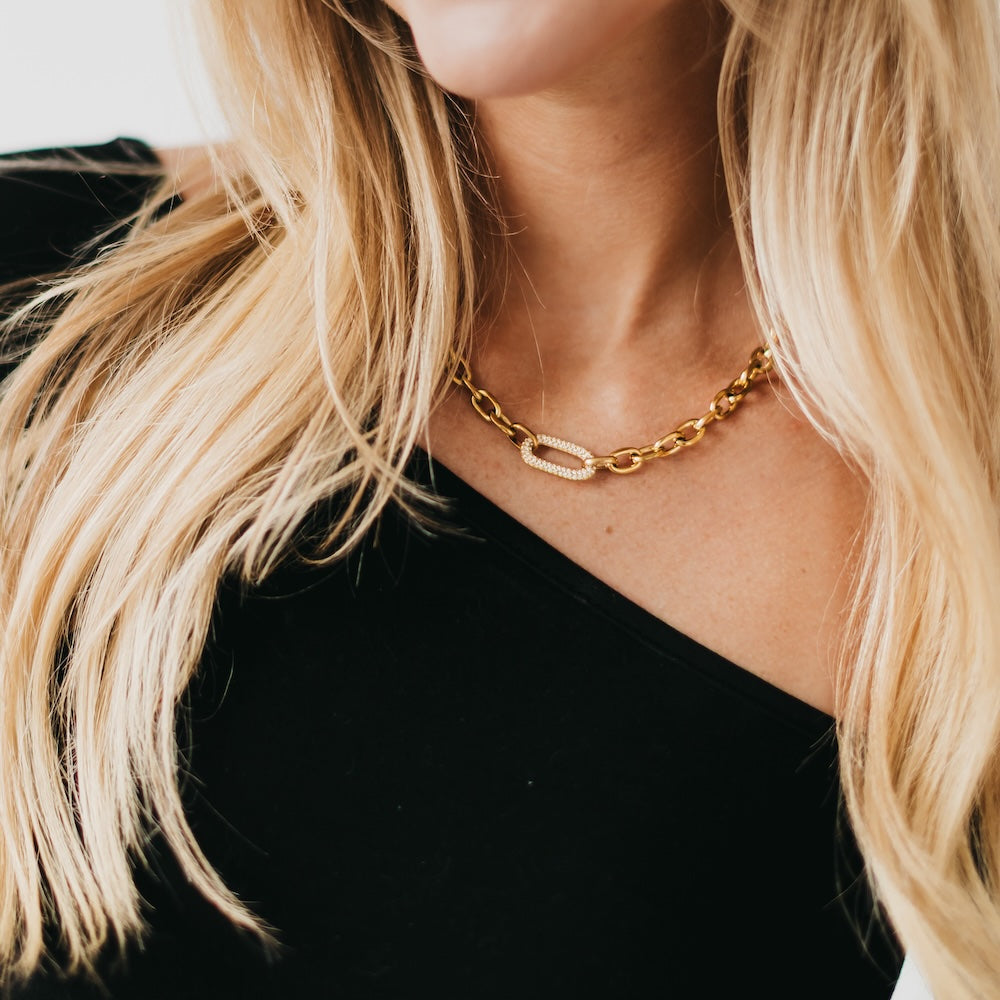 Michaela Diamond Chain Necklace - WATERPROOF - Bexa Boutique