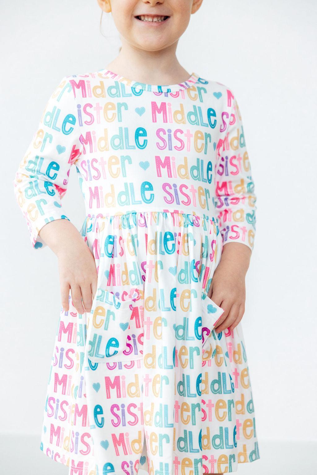 Middle Sister 3/4 Sleeve Pocket Twirl Dress - Bexa Boutique