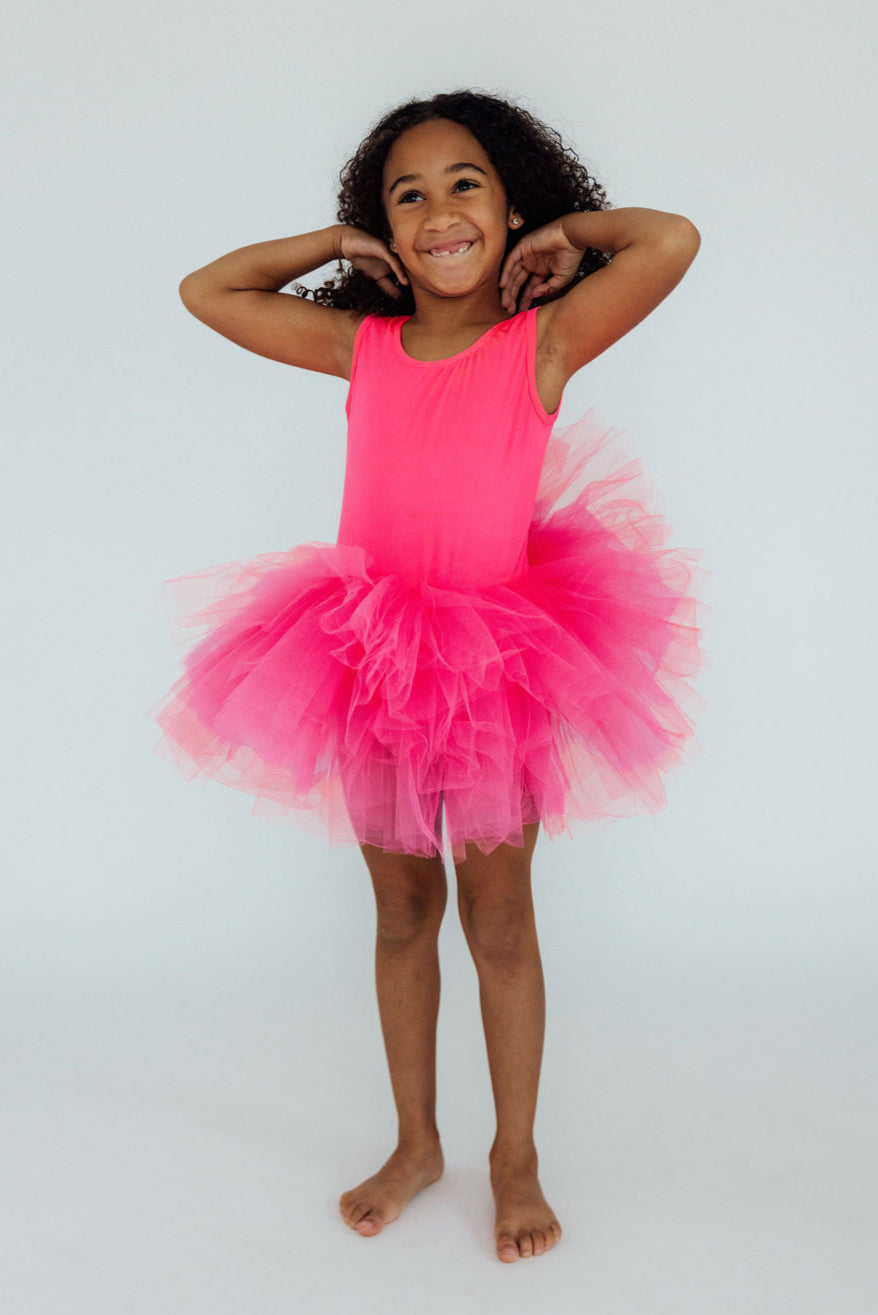 Neon Pink Tank Tutu Leotard - Bexa Boutique