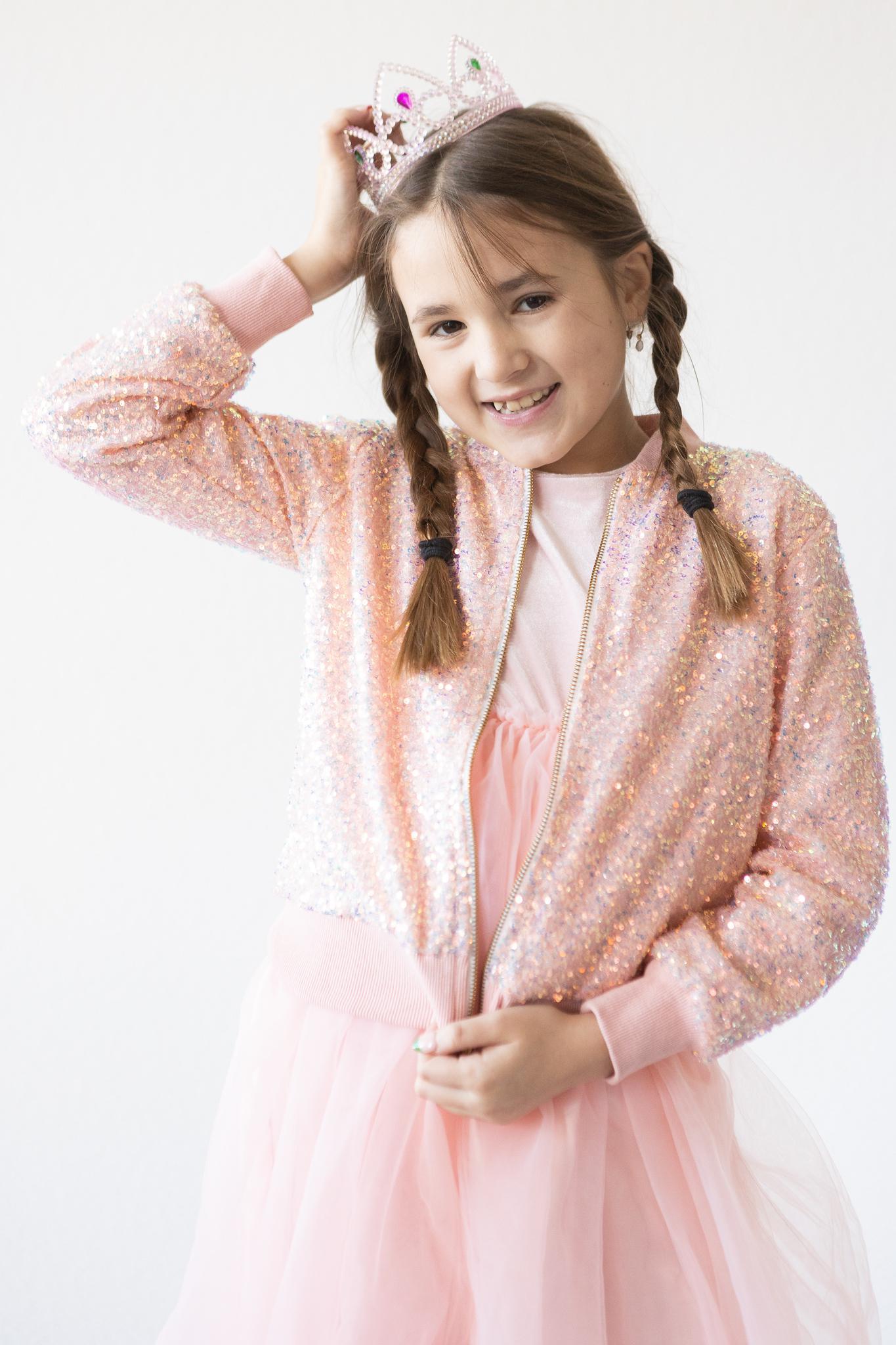 Peach Sequin Jacket - Bexa Boutique