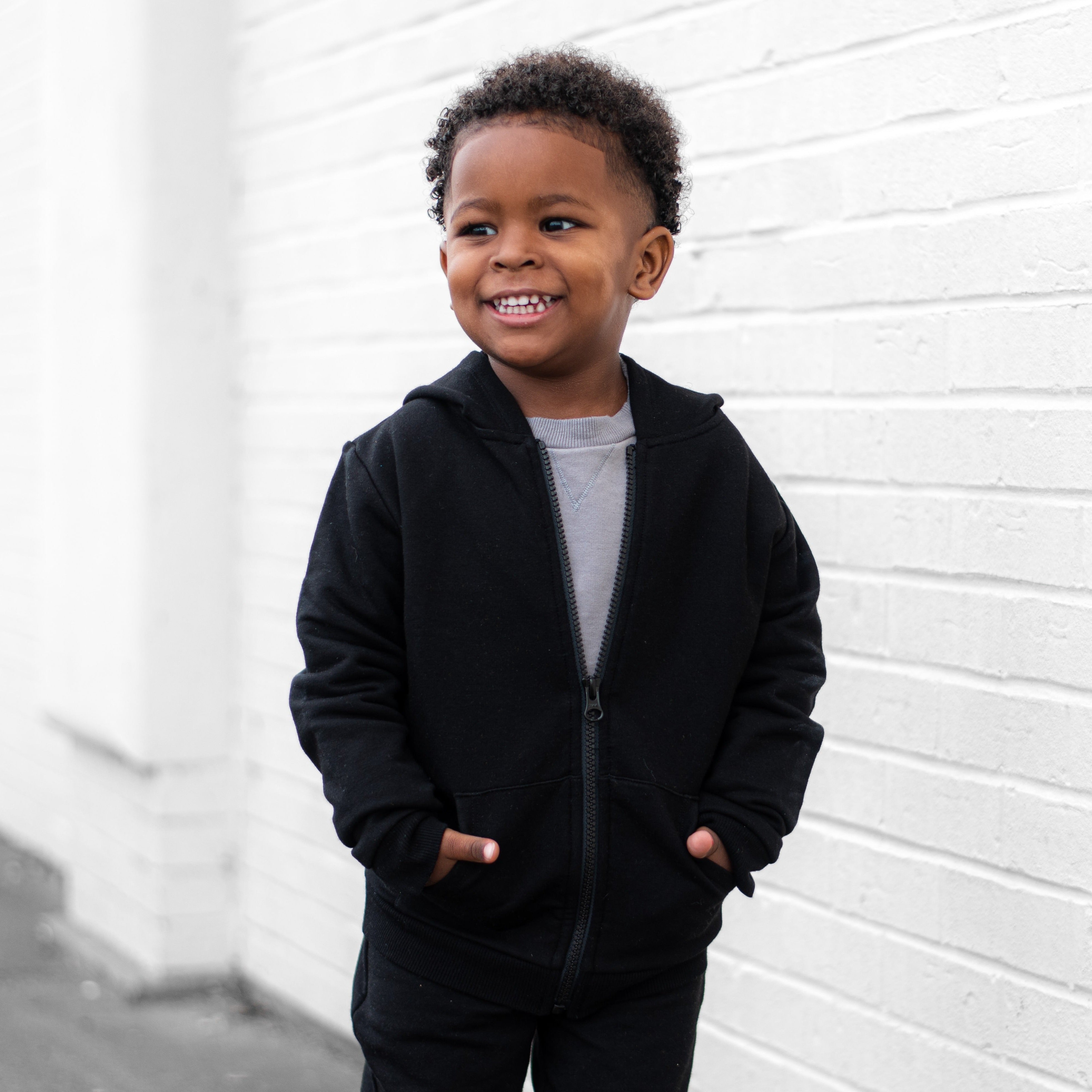 ZIP HOODIE- Midnight Bamboo French Terry - Bexa Boutique