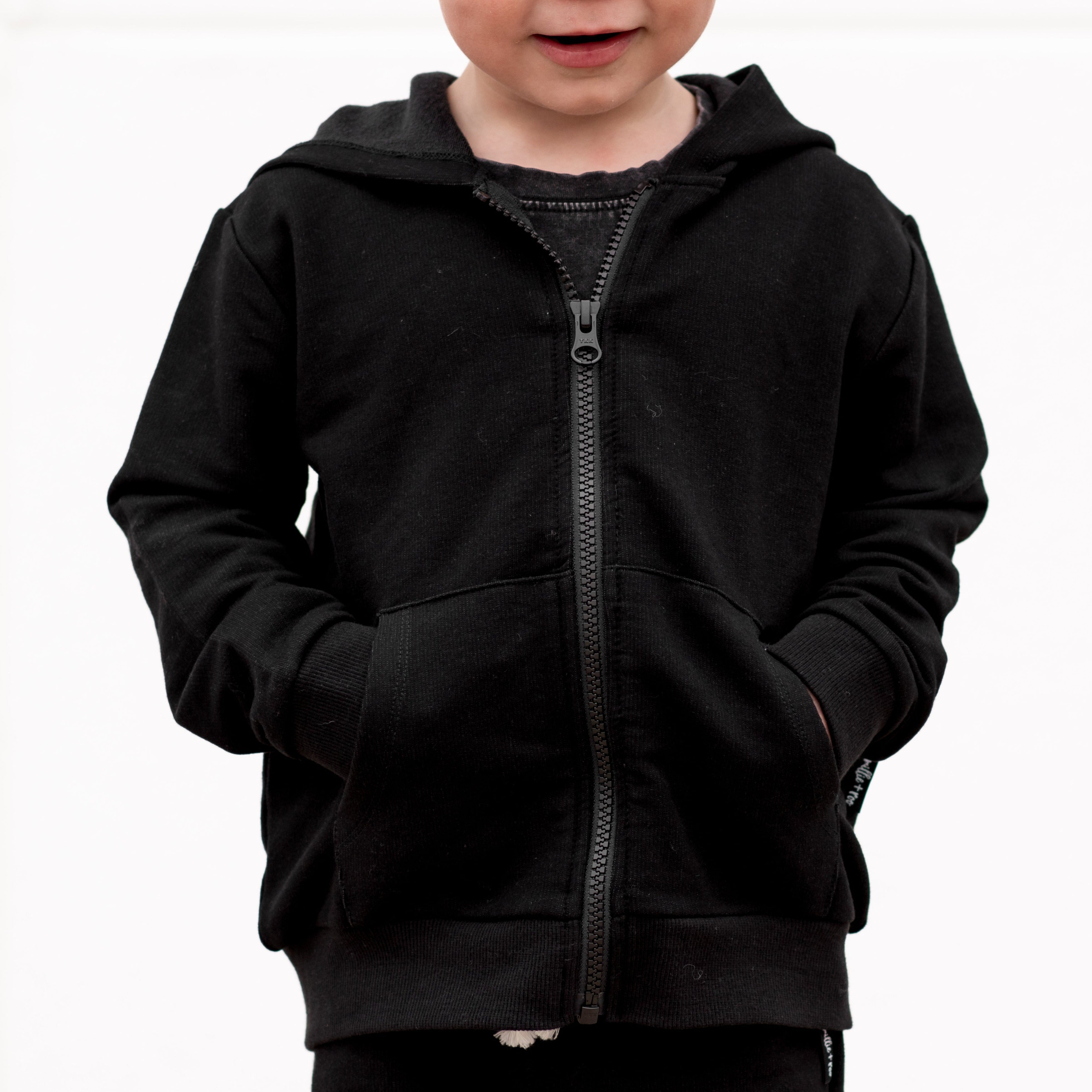 ZIP HOODIE- Midnight Bamboo French Terry - Bexa Boutique