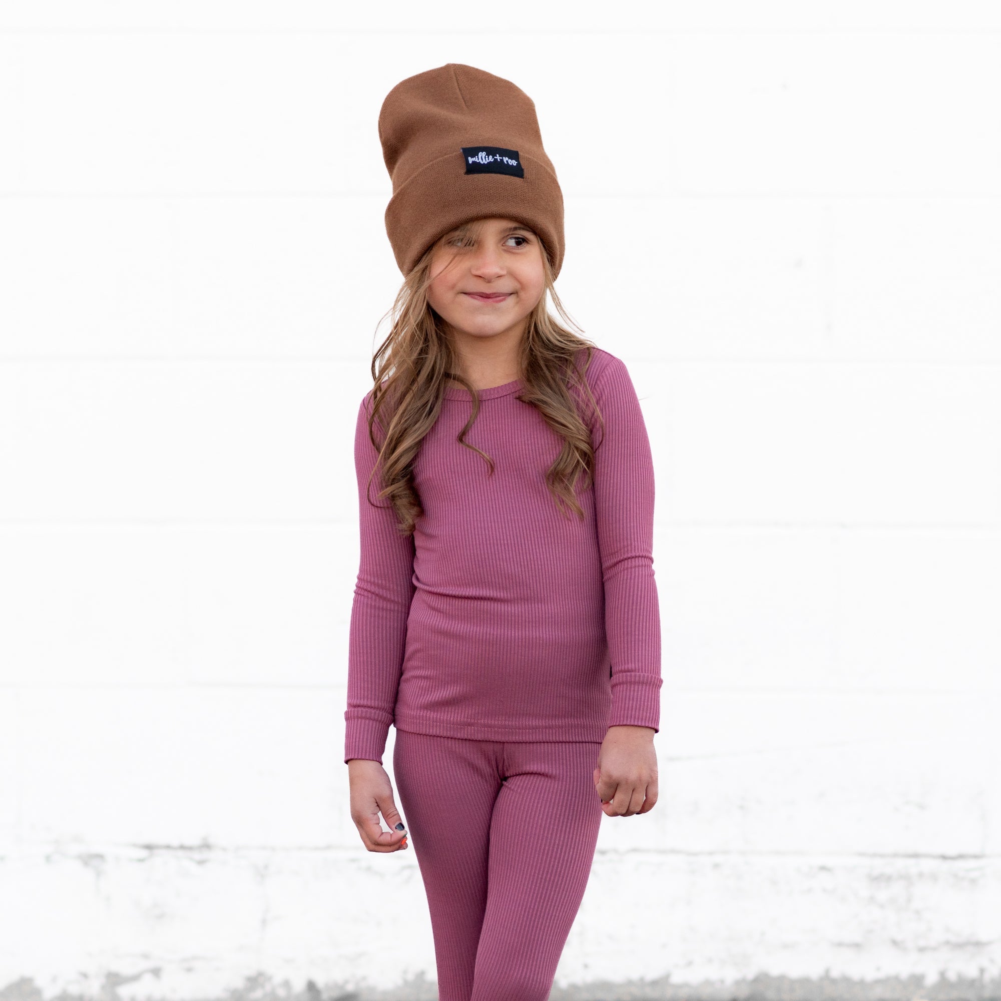 LONG SLEEVE 2 PIECE SETS- Mauve Ribbed - Bexa Boutique
