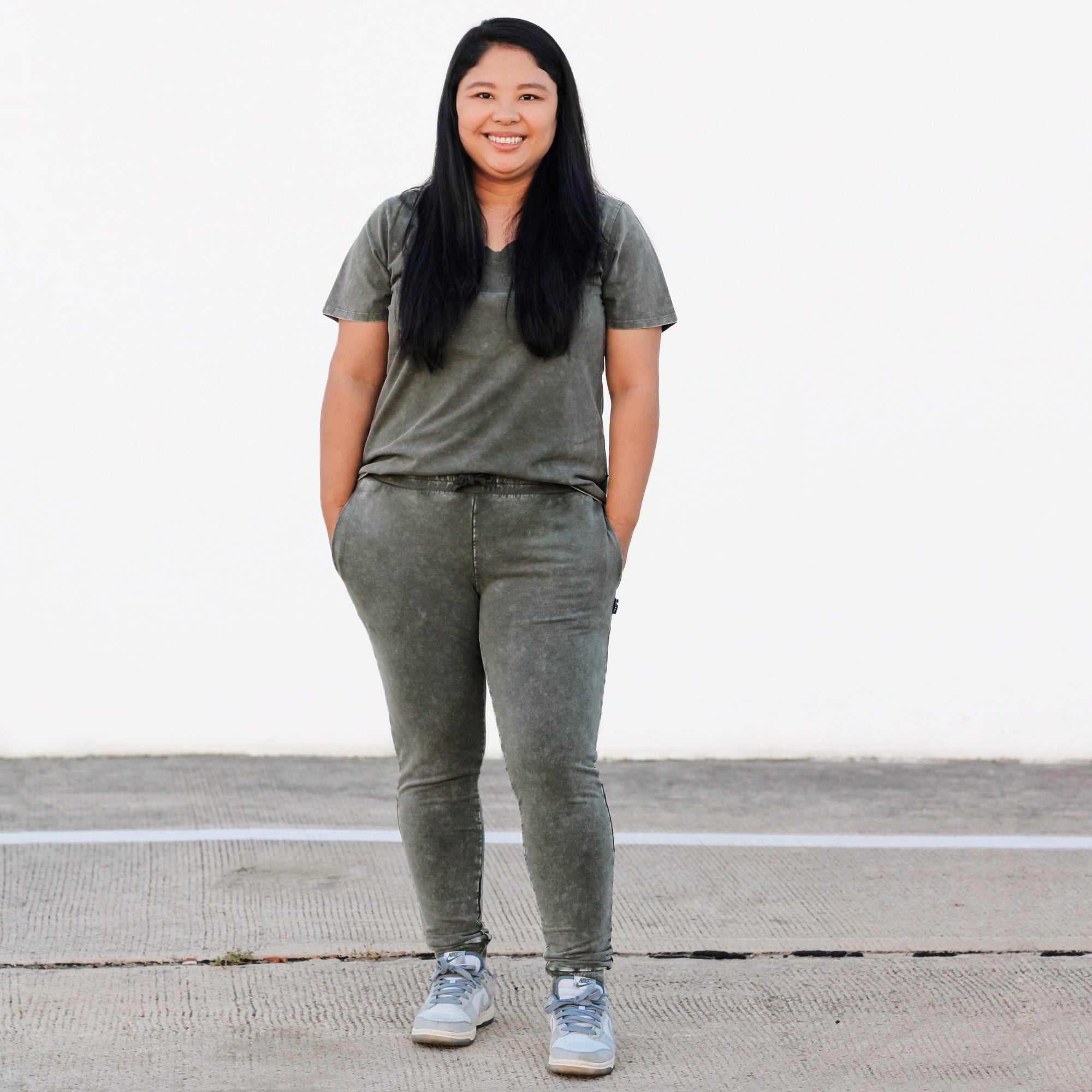 MAMA JOGGERS- Moss Snow Wash - Bexa Boutique