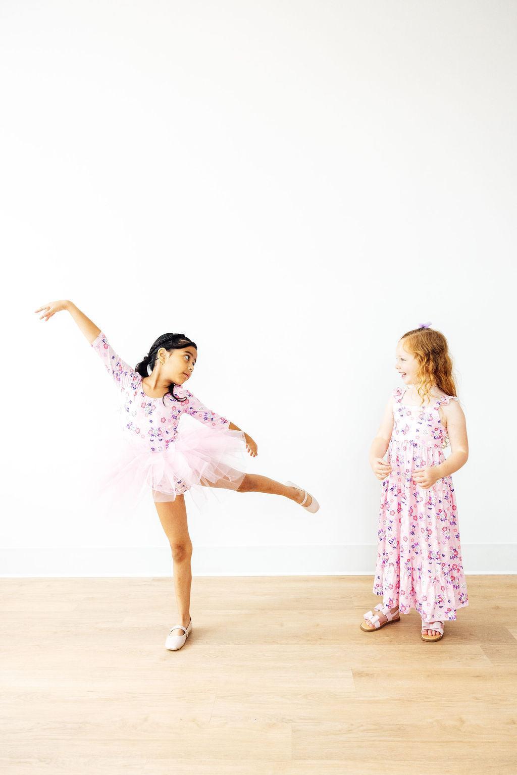Retro Daydream 3/4 Sleeve Tutu Leotard - Bexa Boutique
