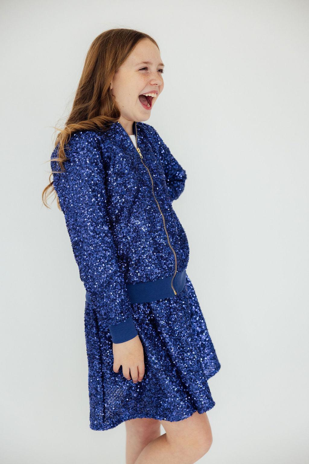 Royal Blue Sequin Jacket - Bexa Boutique