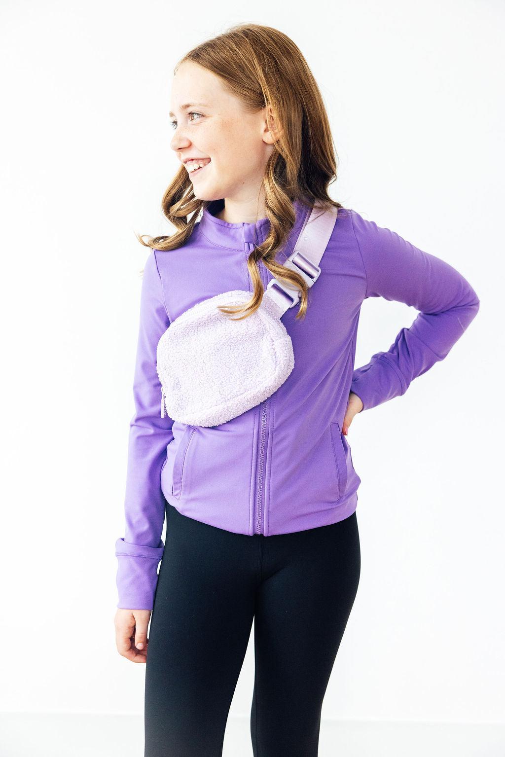 Lavender Fleece Belt Bag - Bexa Boutique