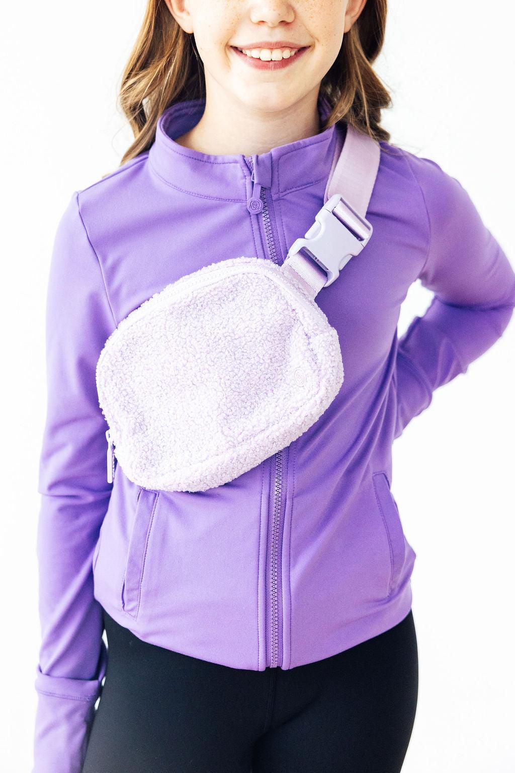 Lavender Fleece Belt Bag - Bexa Boutique