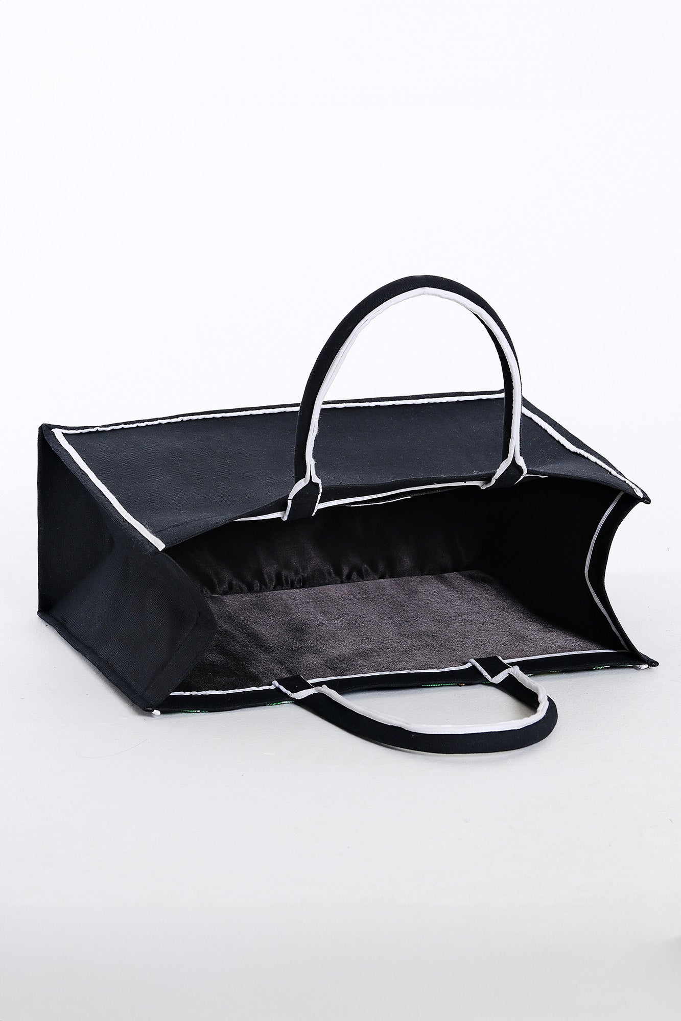 Black Floral Tote Collab with SHERIDAN FRENCH Bag