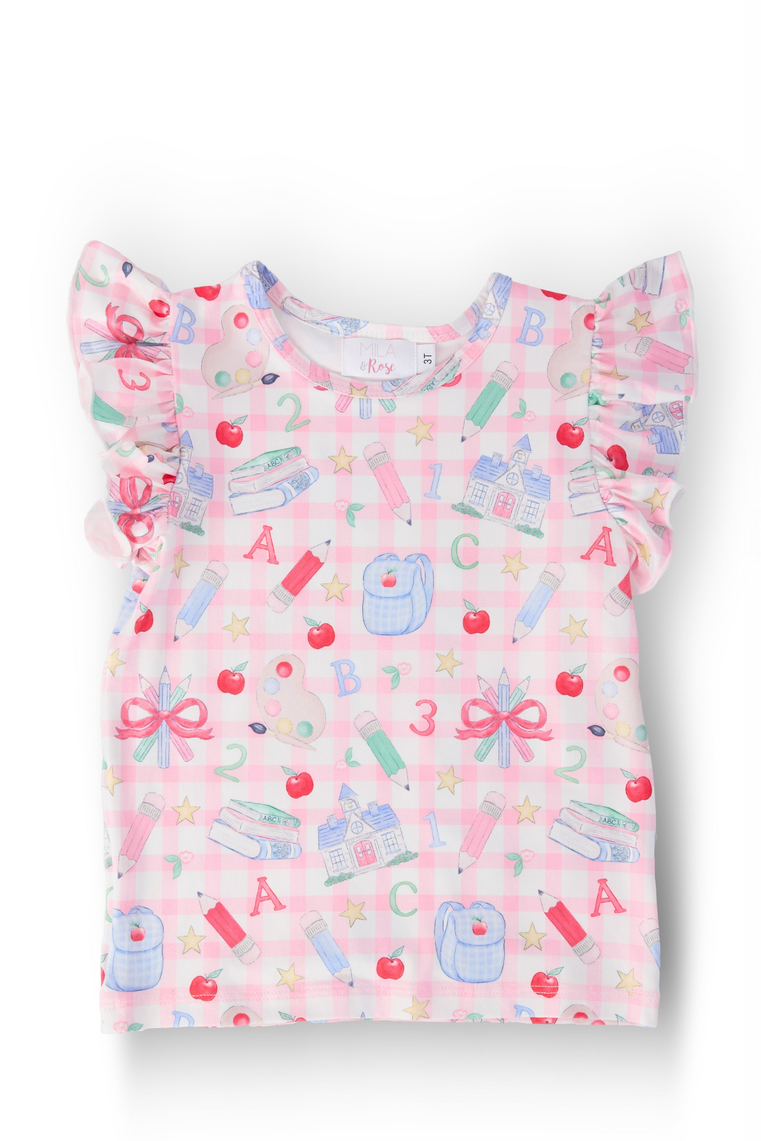 School Days S/S Ruffle Tee - Bexa Boutique