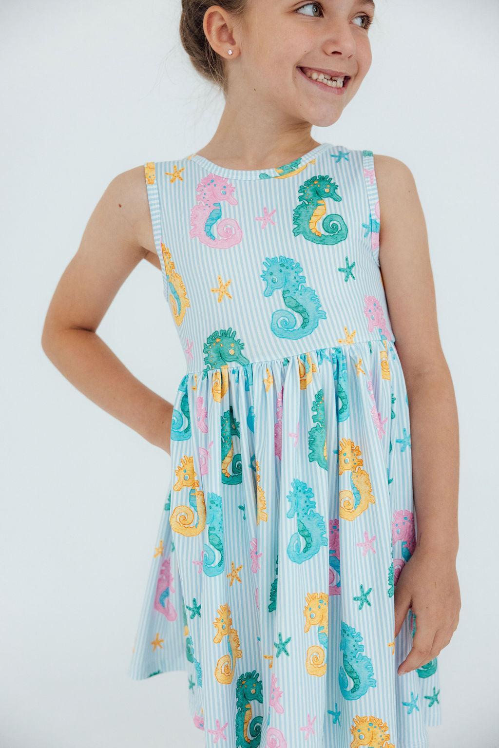 Seahorse Swirl Tank Twirl Dress - Bexa Boutique