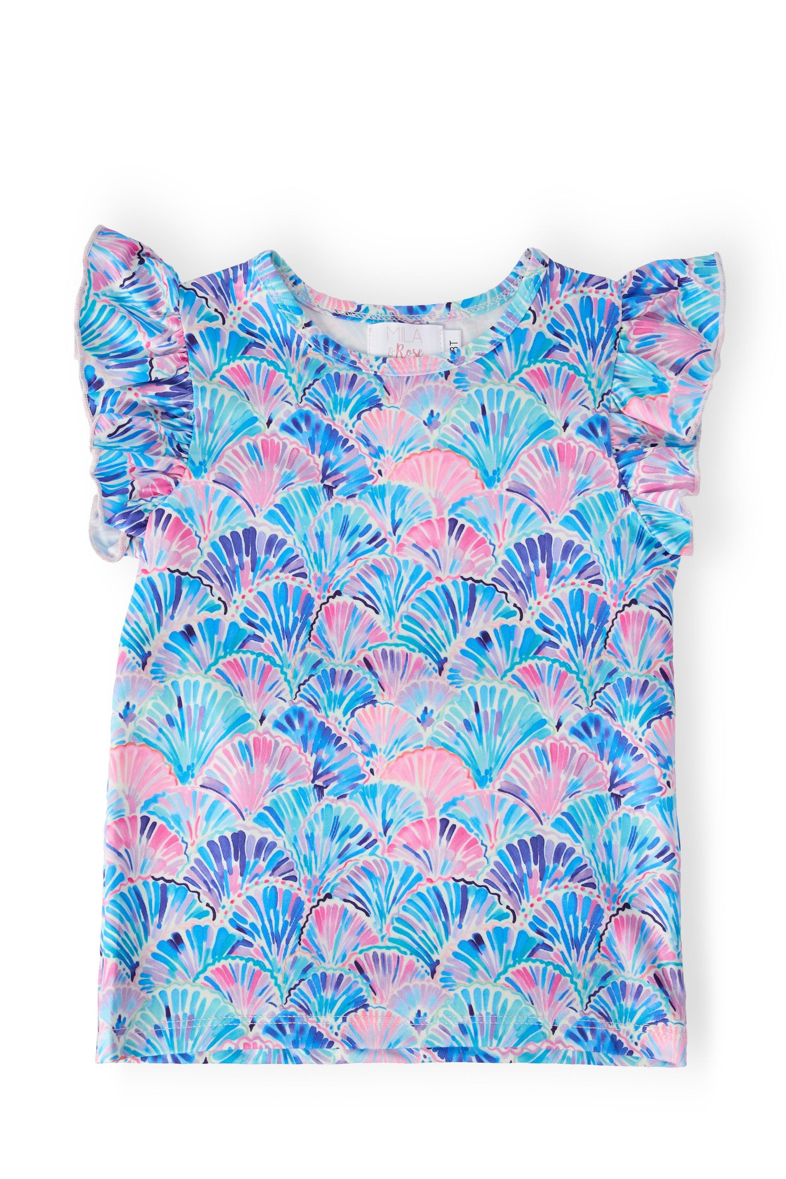 Seaside Shells S/S Ruffle Tee - Bexa Boutique