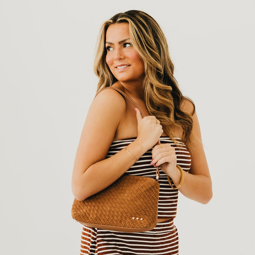 Suede Harper Hobo Shoulder Bag - Black - Bexa Boutique
