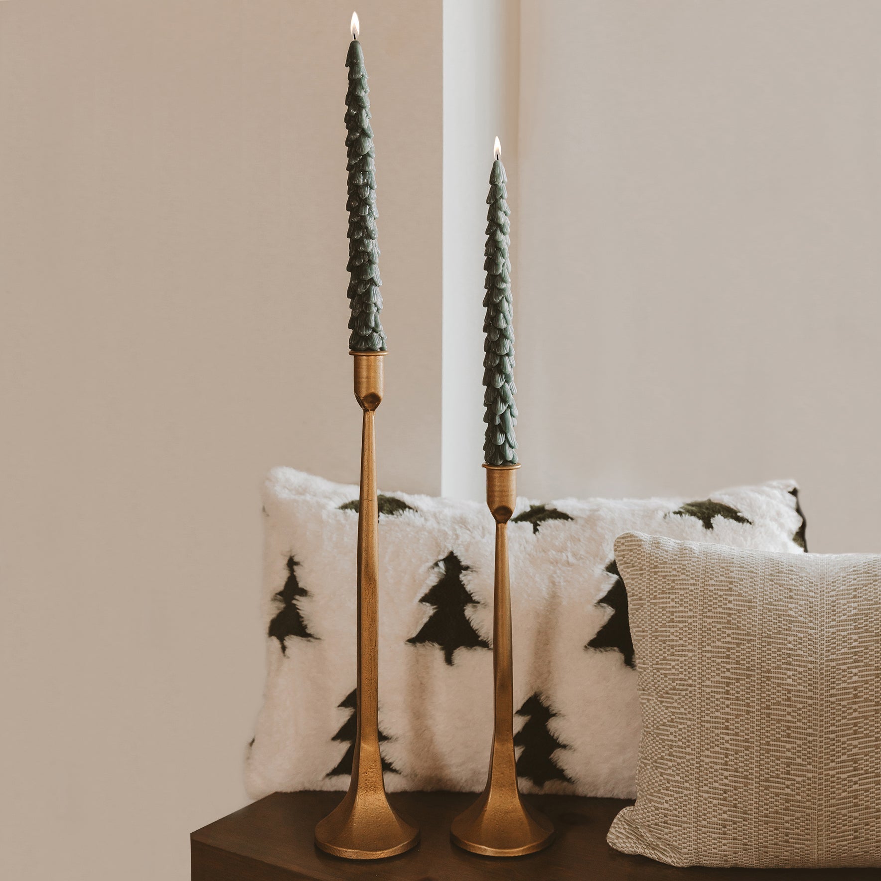 Green Tree Taper Candles - Set of 2 - Bexa Boutique