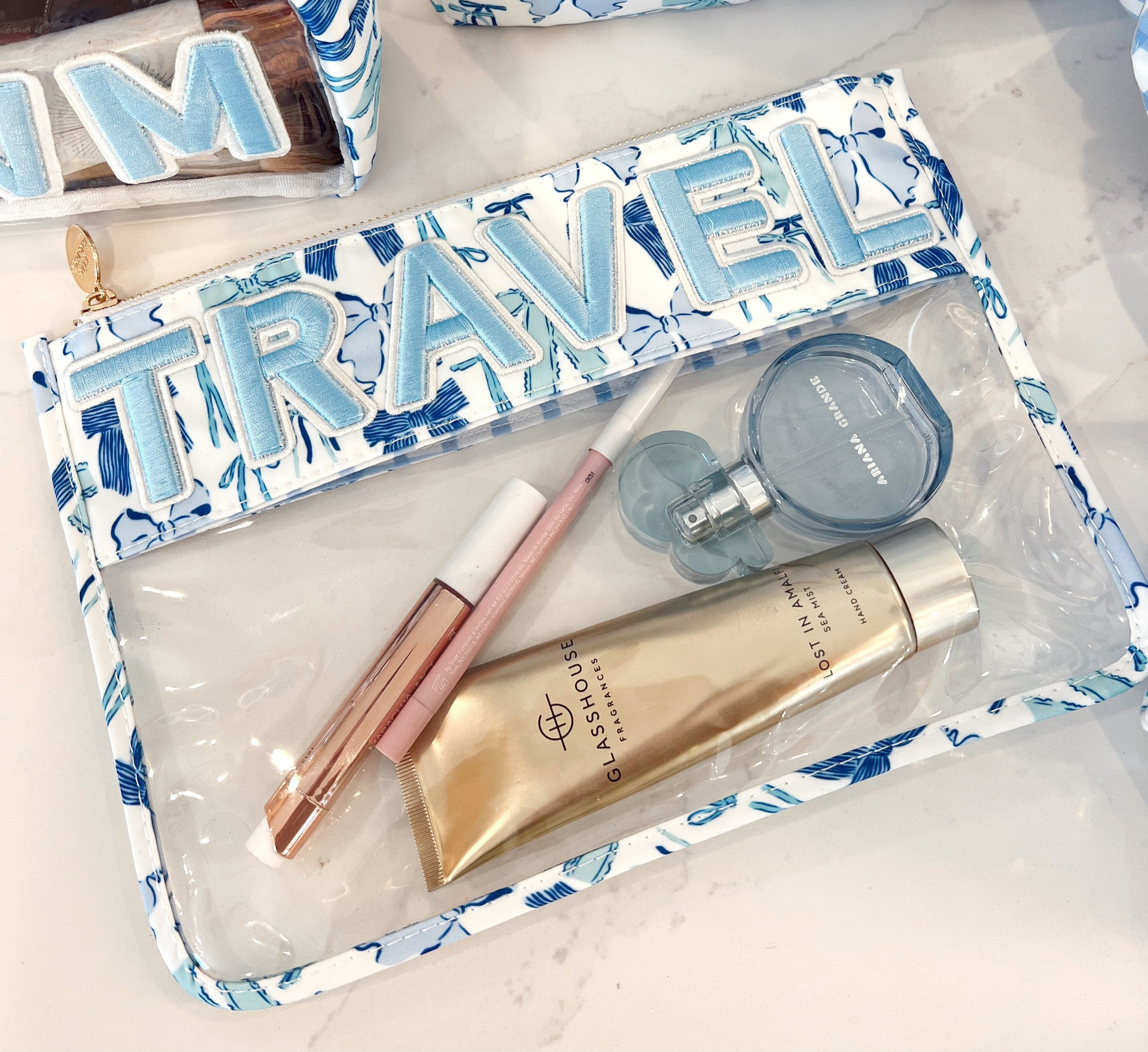 Travel - Blue Bow Clear Pouch - Bexa Boutique