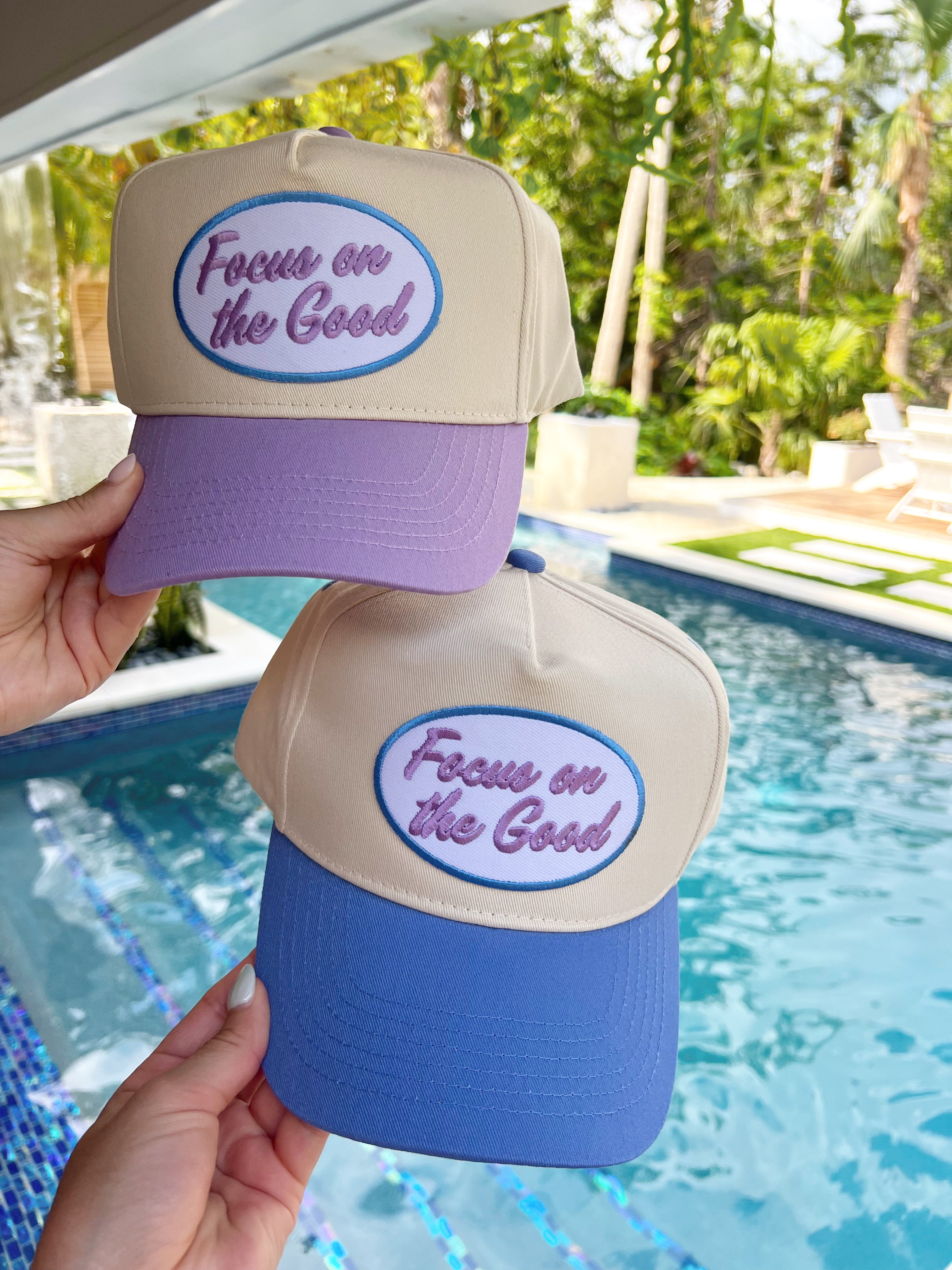 Focus on the Good - Vintage Trucker Hat - Periwinkle - Bexa Boutique