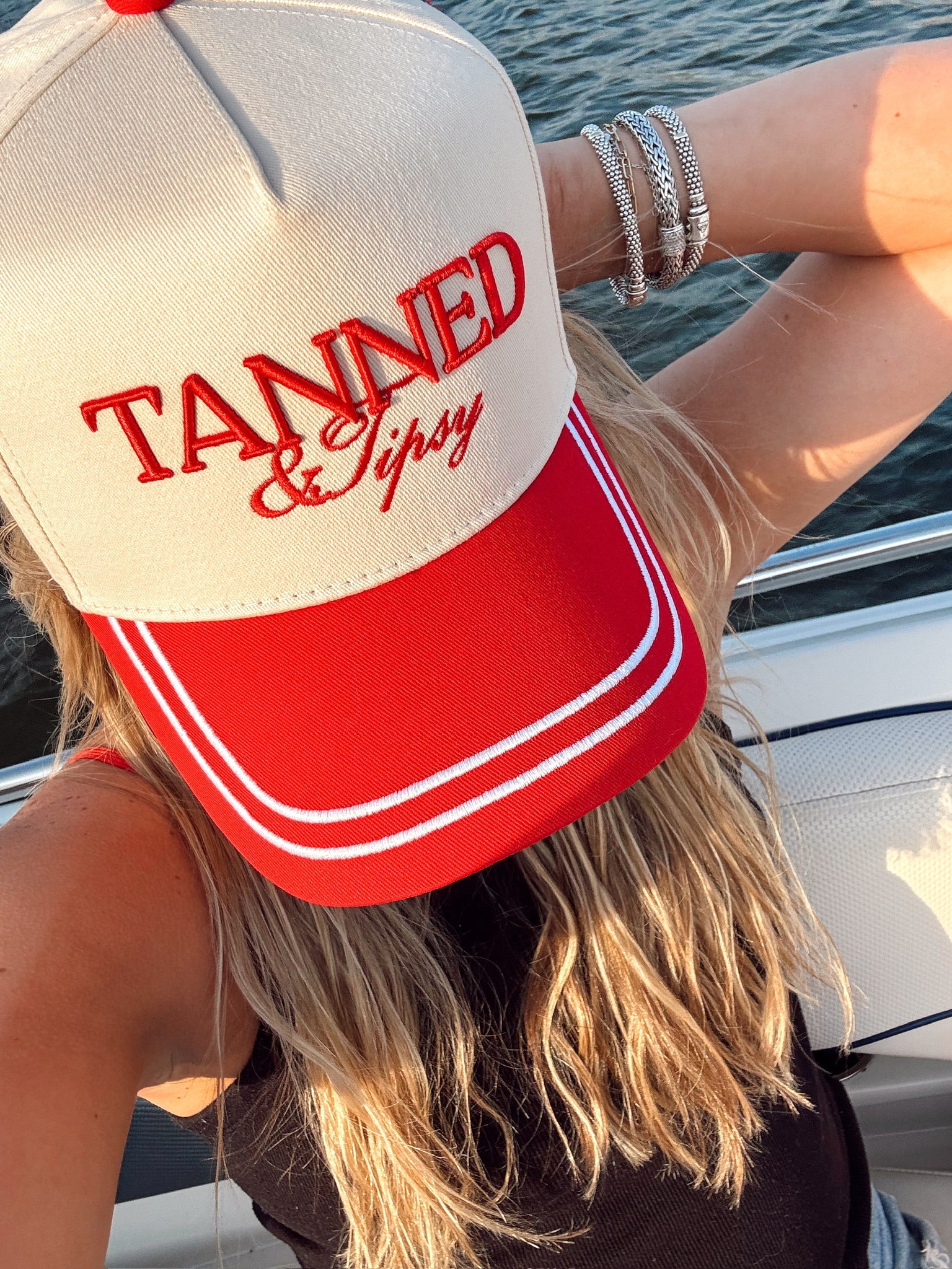 Tanned & Tipsy - Red Vintage Trucker Hat - Bexa Boutique