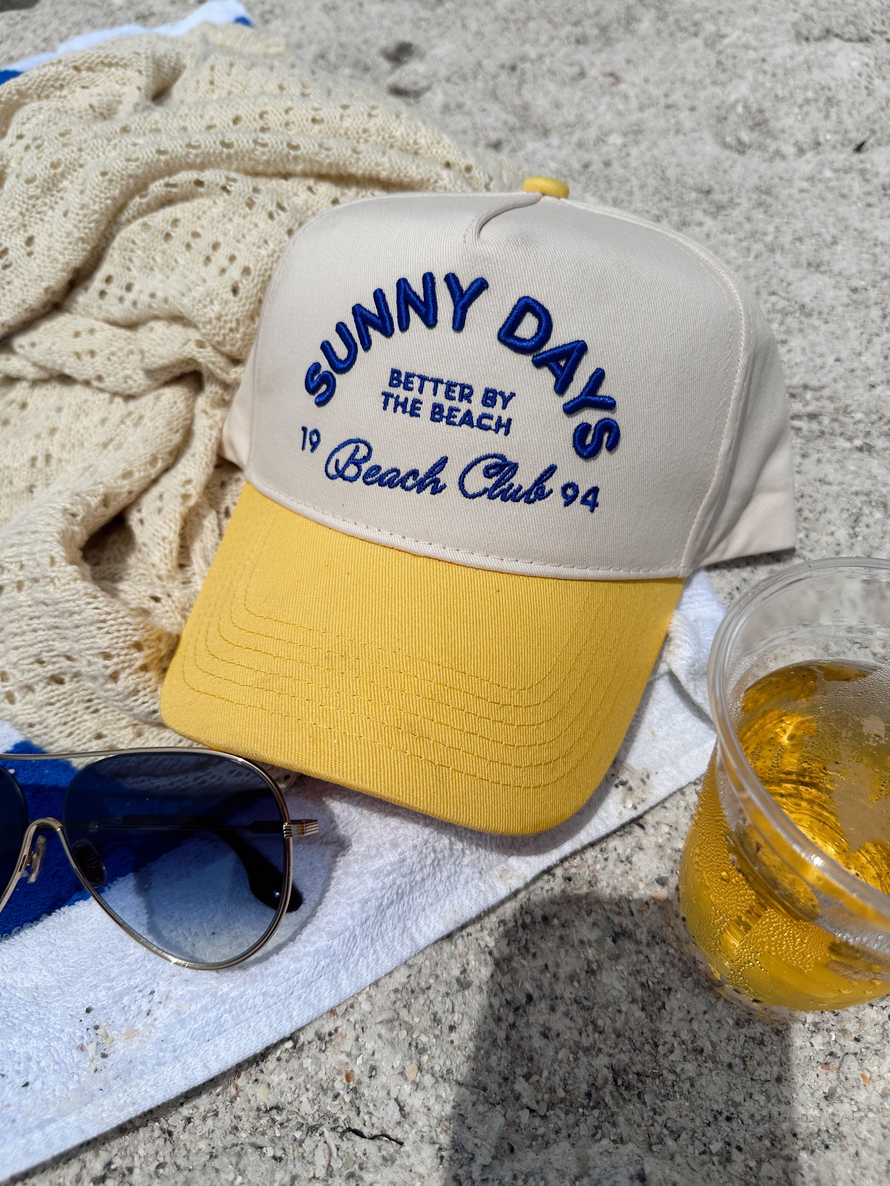 Sunny Days - Yellow Vintage Trucker Hat - PREORDER - Bexa Boutique