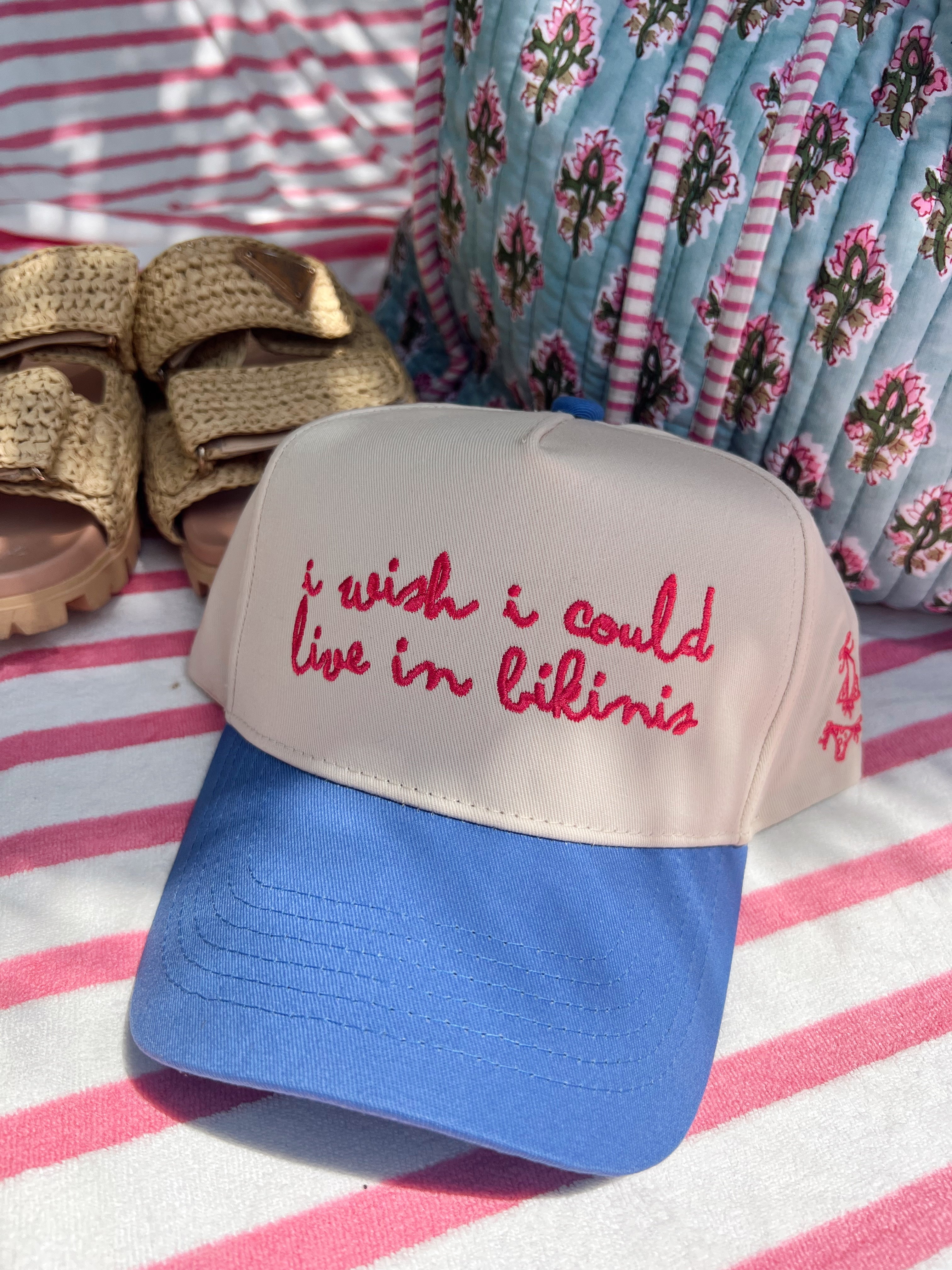 I Wish I Could Live in Bikinis - Periwinkle Vintage Trucker Hat - Bexa Boutique