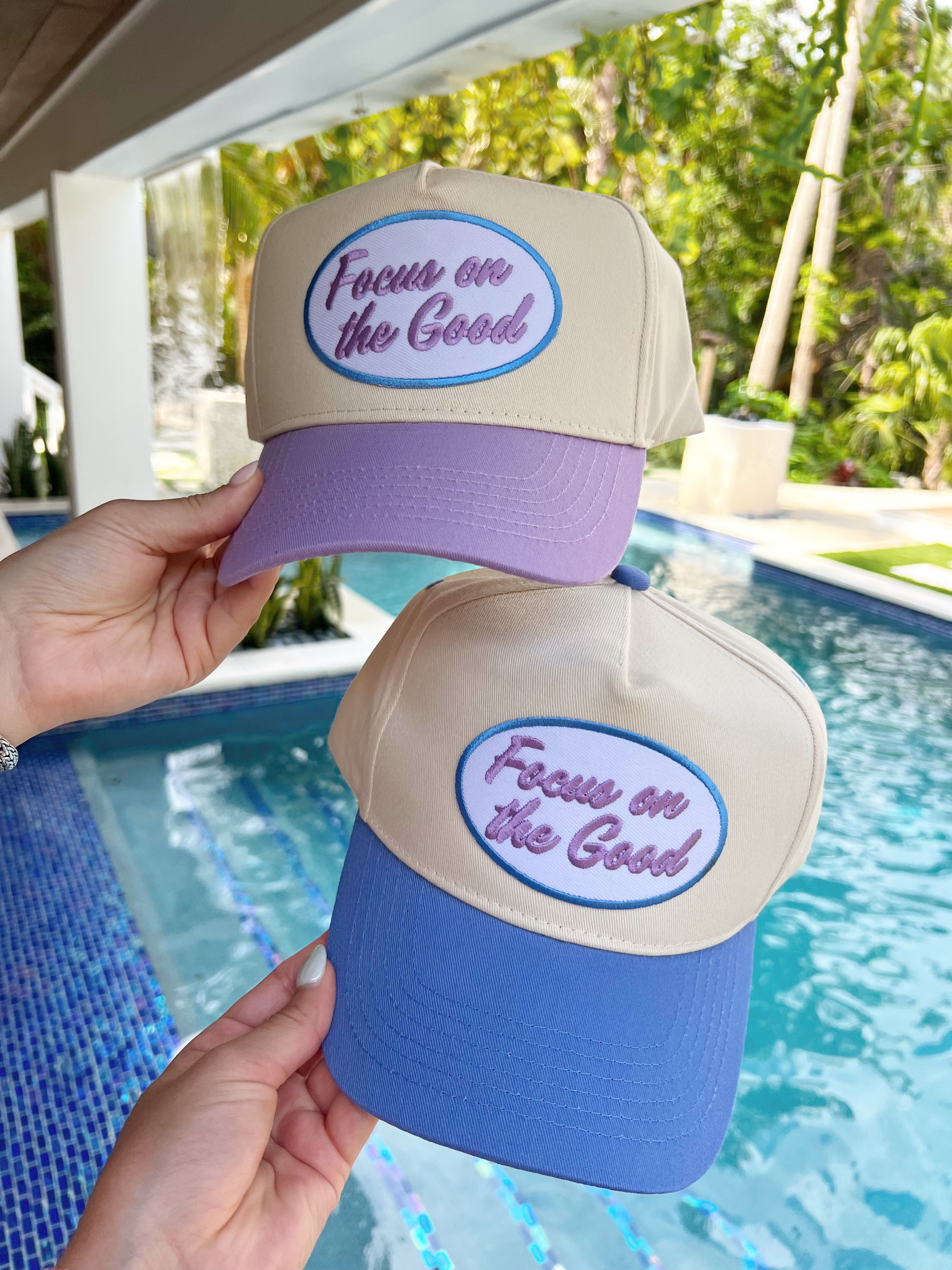 Focus on the Good - Vintage Trucker Hat - Periwinkle - Bexa Boutique